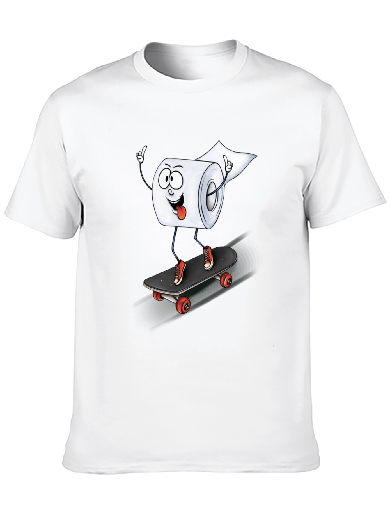Skateboarding Toilet Paper Roll Graphic Tee
