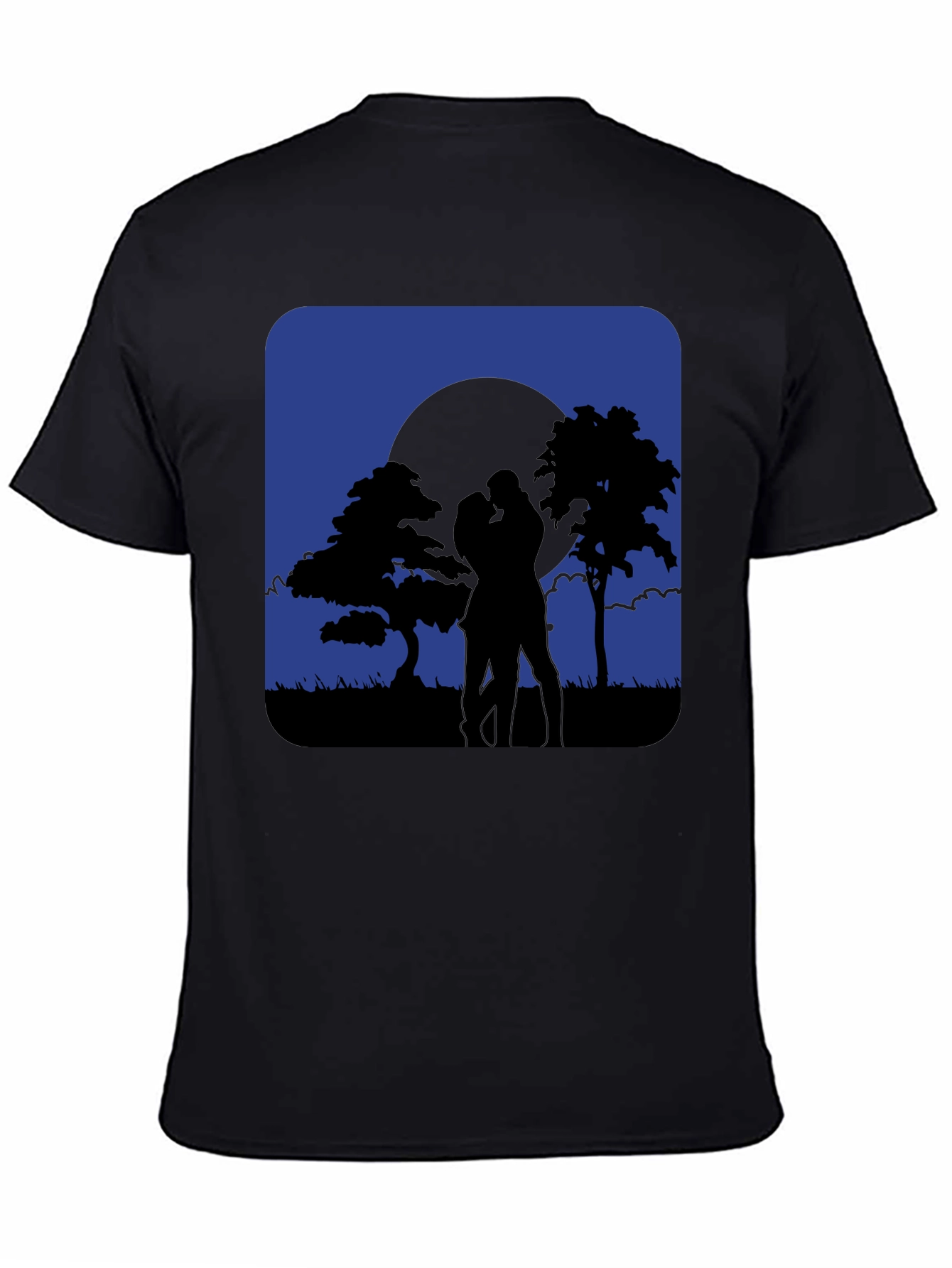 Romantic Moonlight Kiss Silhouette T-Shirt