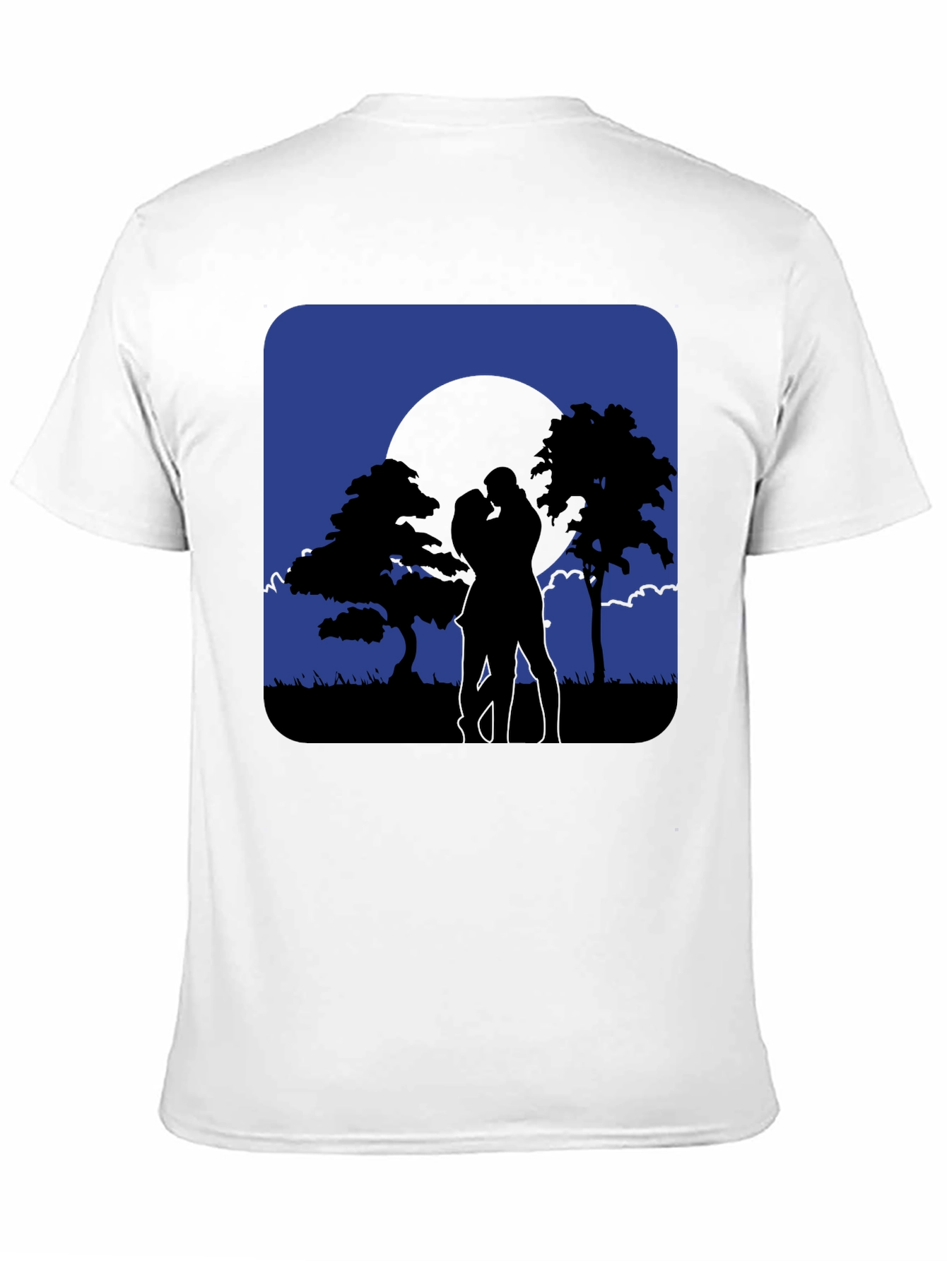 Romantic Moonlight Kiss Silhouette T-Shirt