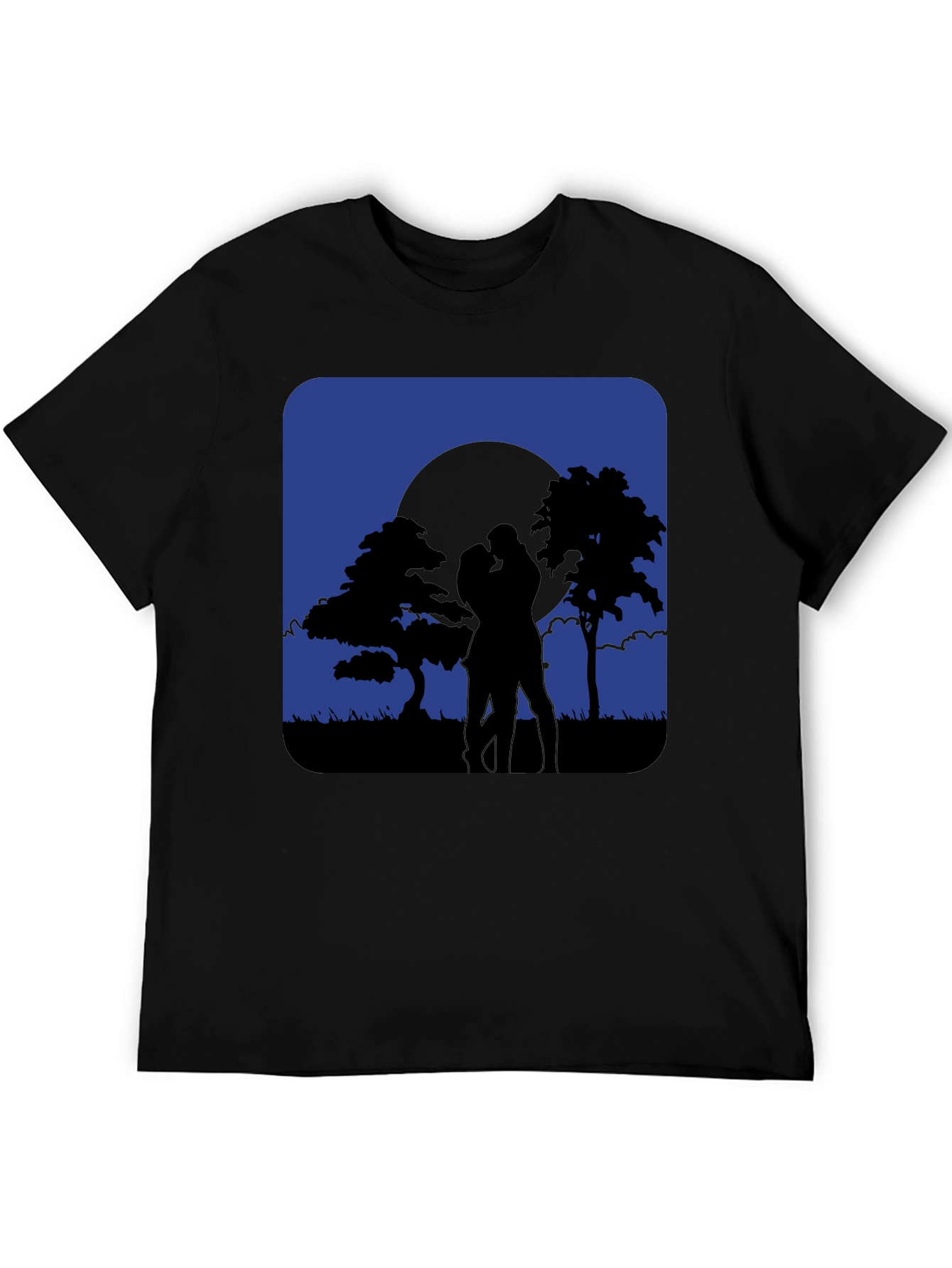 Romantic Moonlight Kiss Silhouette T-Shirt