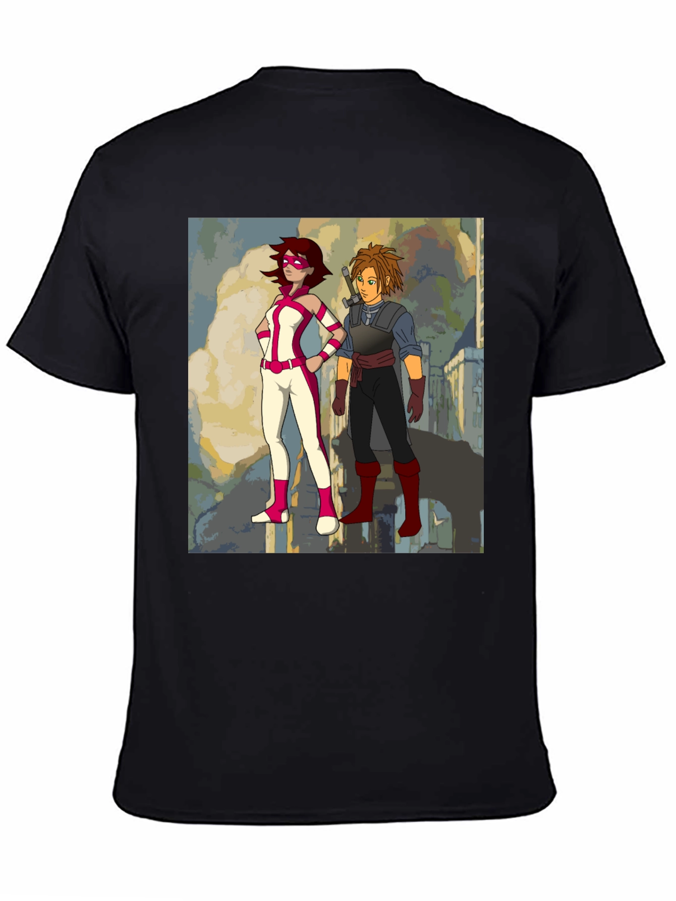 Heroes Graphic Print Black T-Shirt