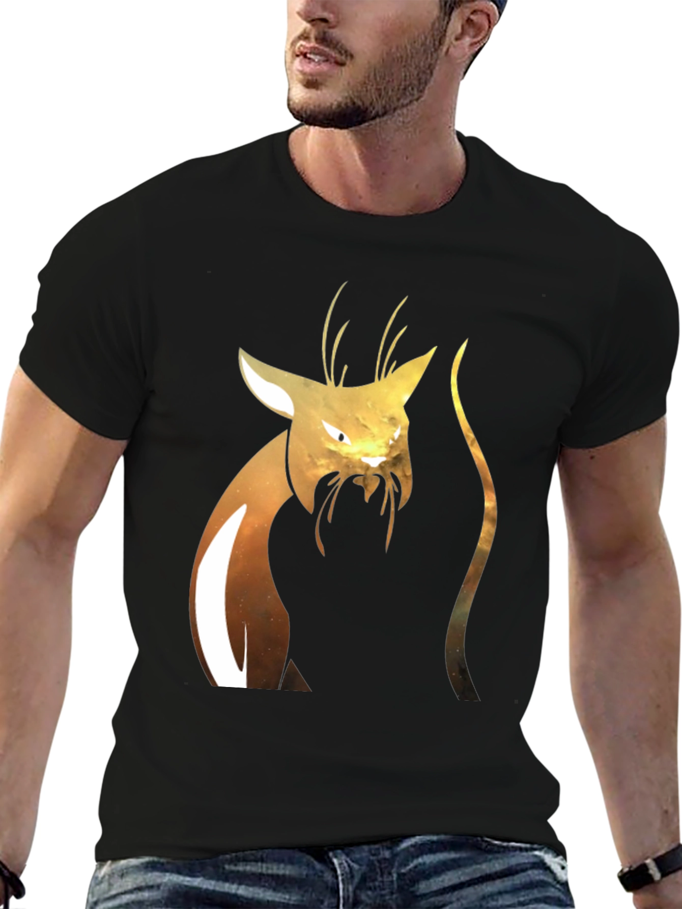 Abstract Cat Graphic T-Shirt