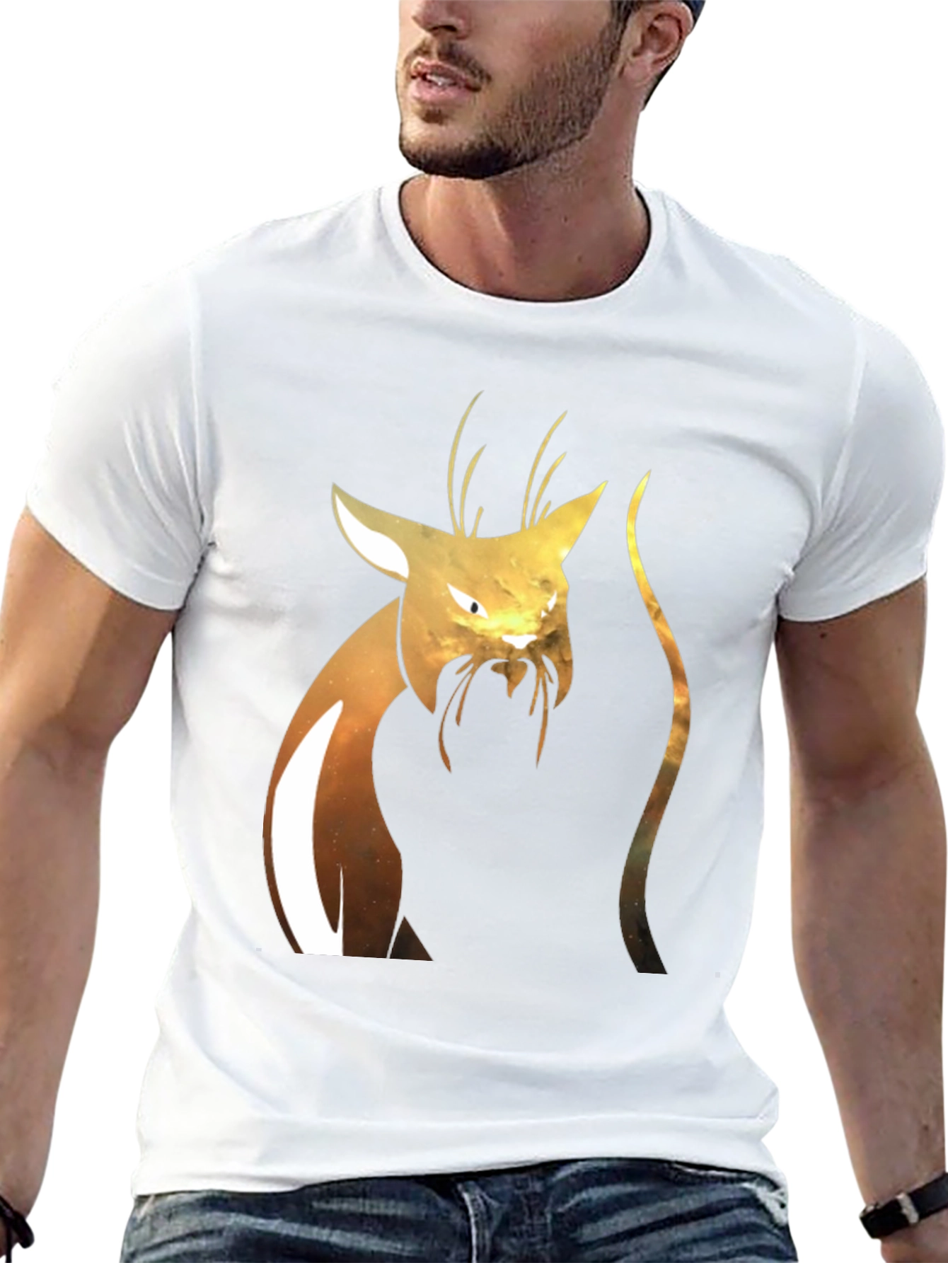 Abstract Cat Graphic T-Shirt