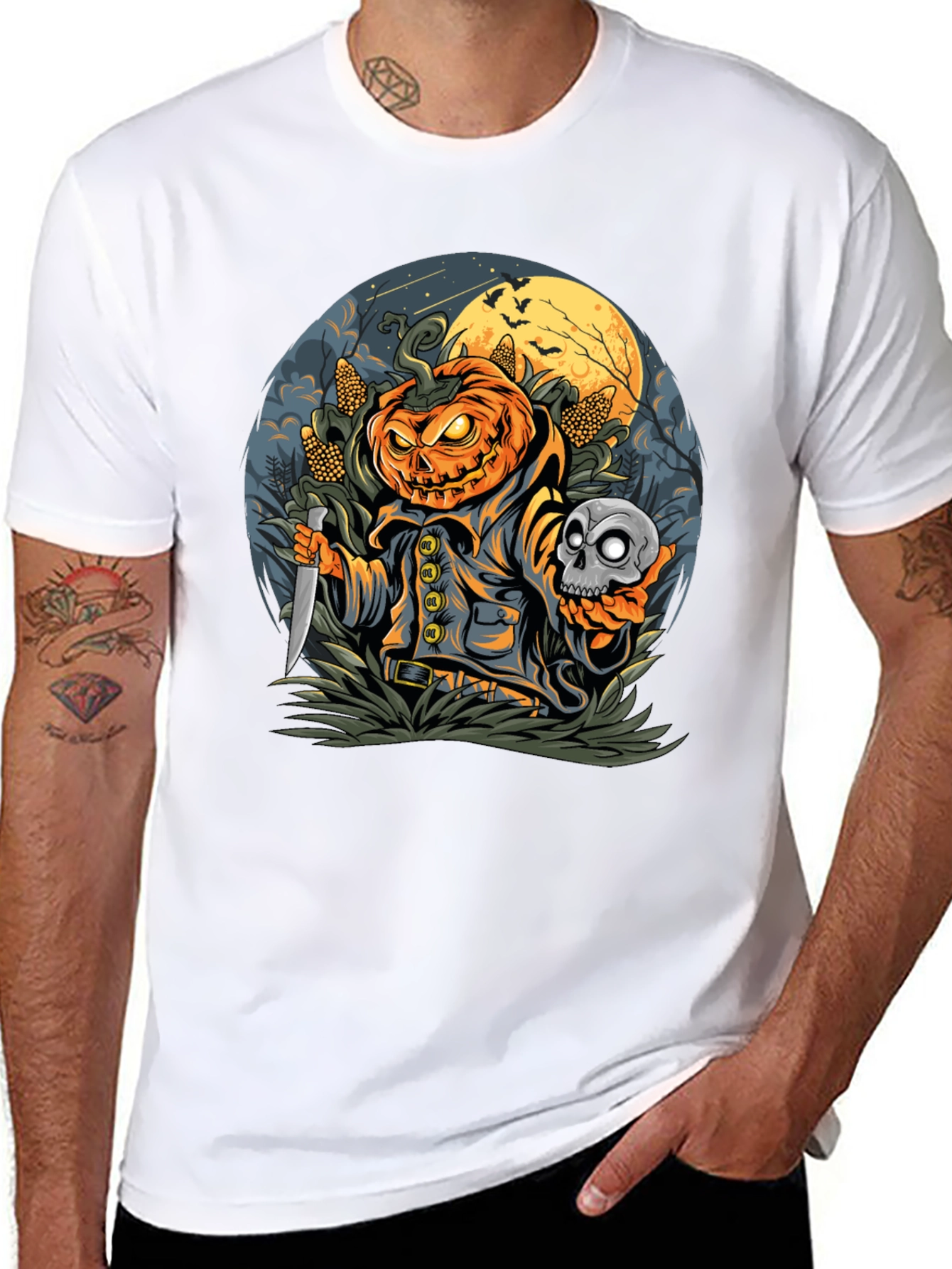 Pumpkin Head Halloween Graphic Tee