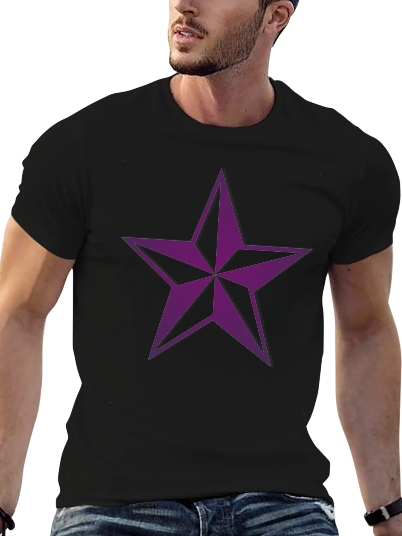 Star Graphic Tee - Mens Black Crewneck