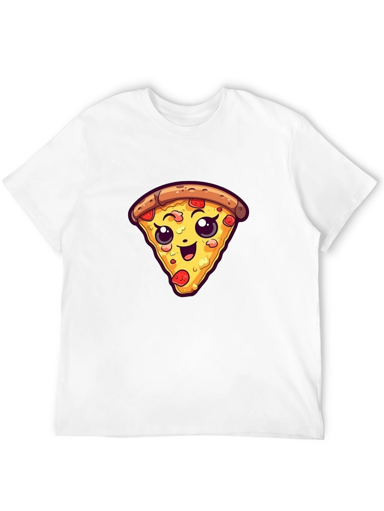 Cute Pizza Slice Graphic Tee - Black Unisex T-Shirt