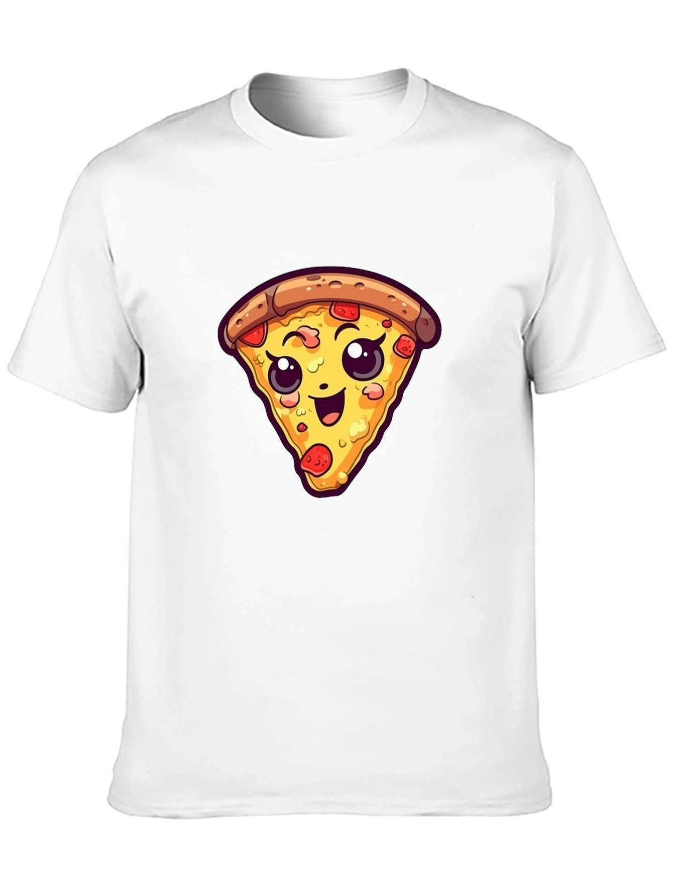 Cute Pizza Slice Graphic Tee - Black Unisex T-Shirt