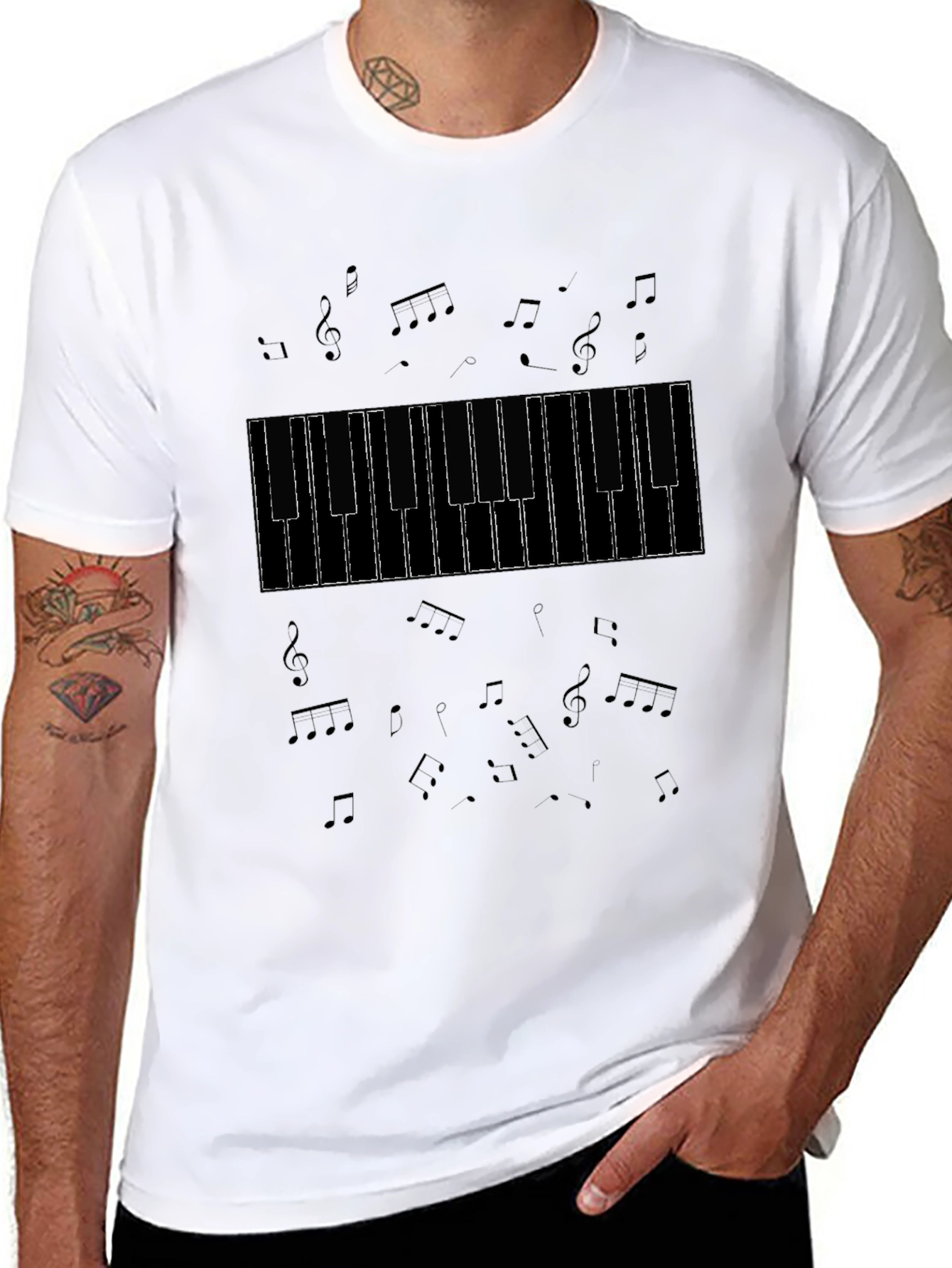 Musical Keyboard Notes T-Shirt