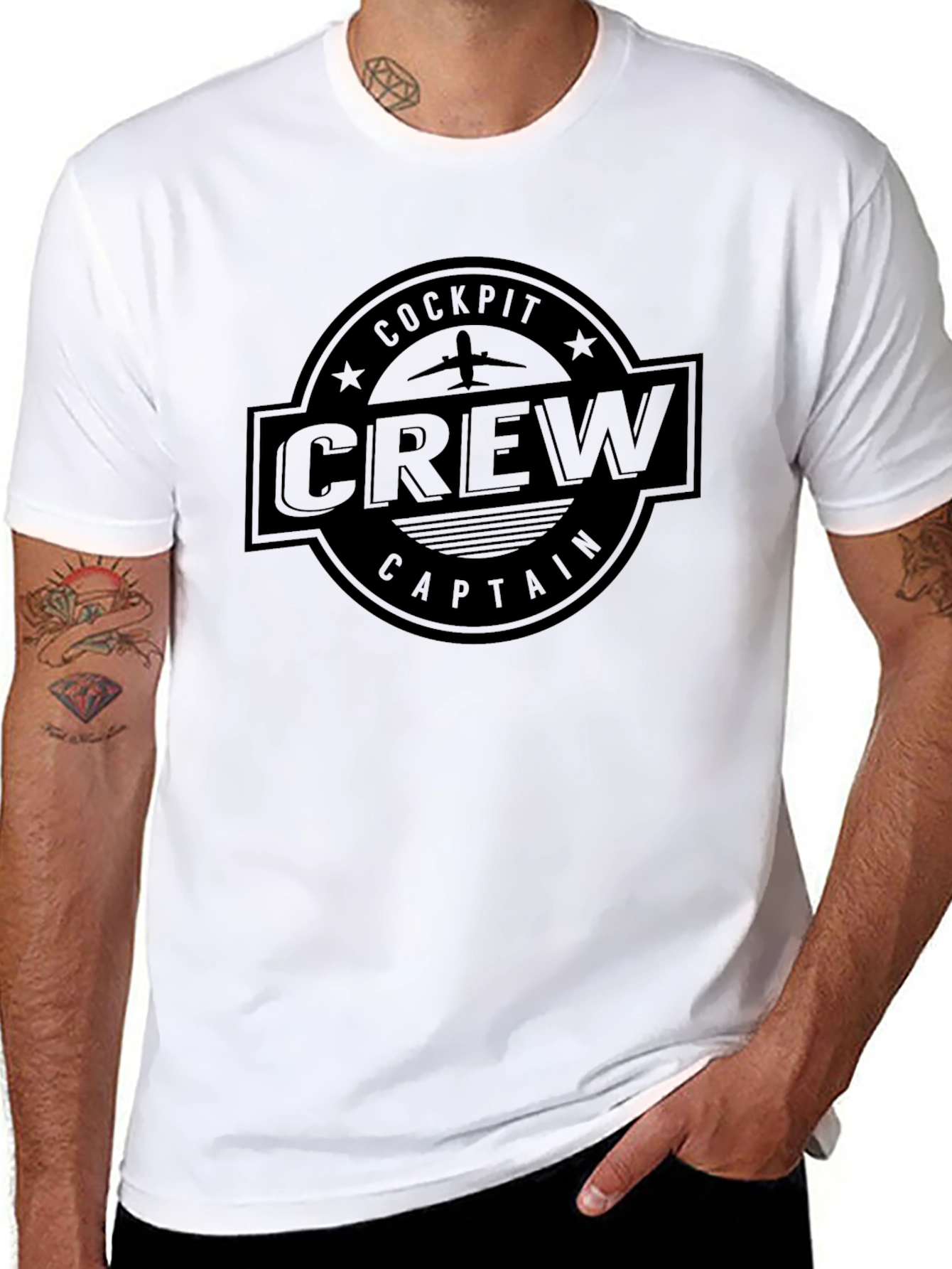Cockpit Crew Captain Graphic Tee - Black