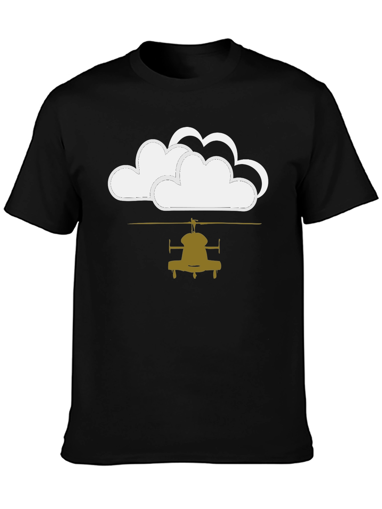 Cloud Helicopter Black Graphic Tee