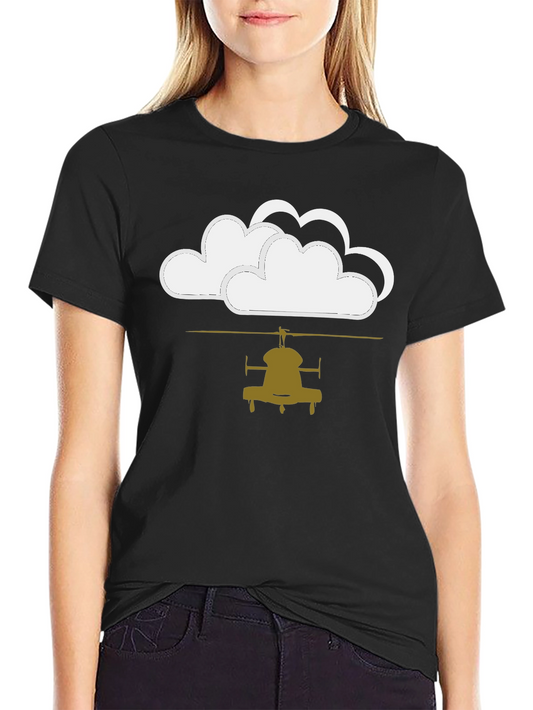 Cloud Helicopter Black Graphic Tee