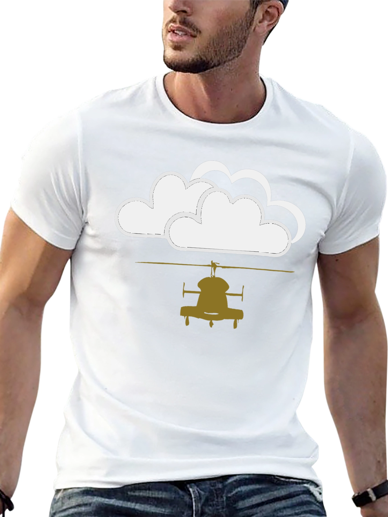 Cloud Helicopter Black Graphic Tee