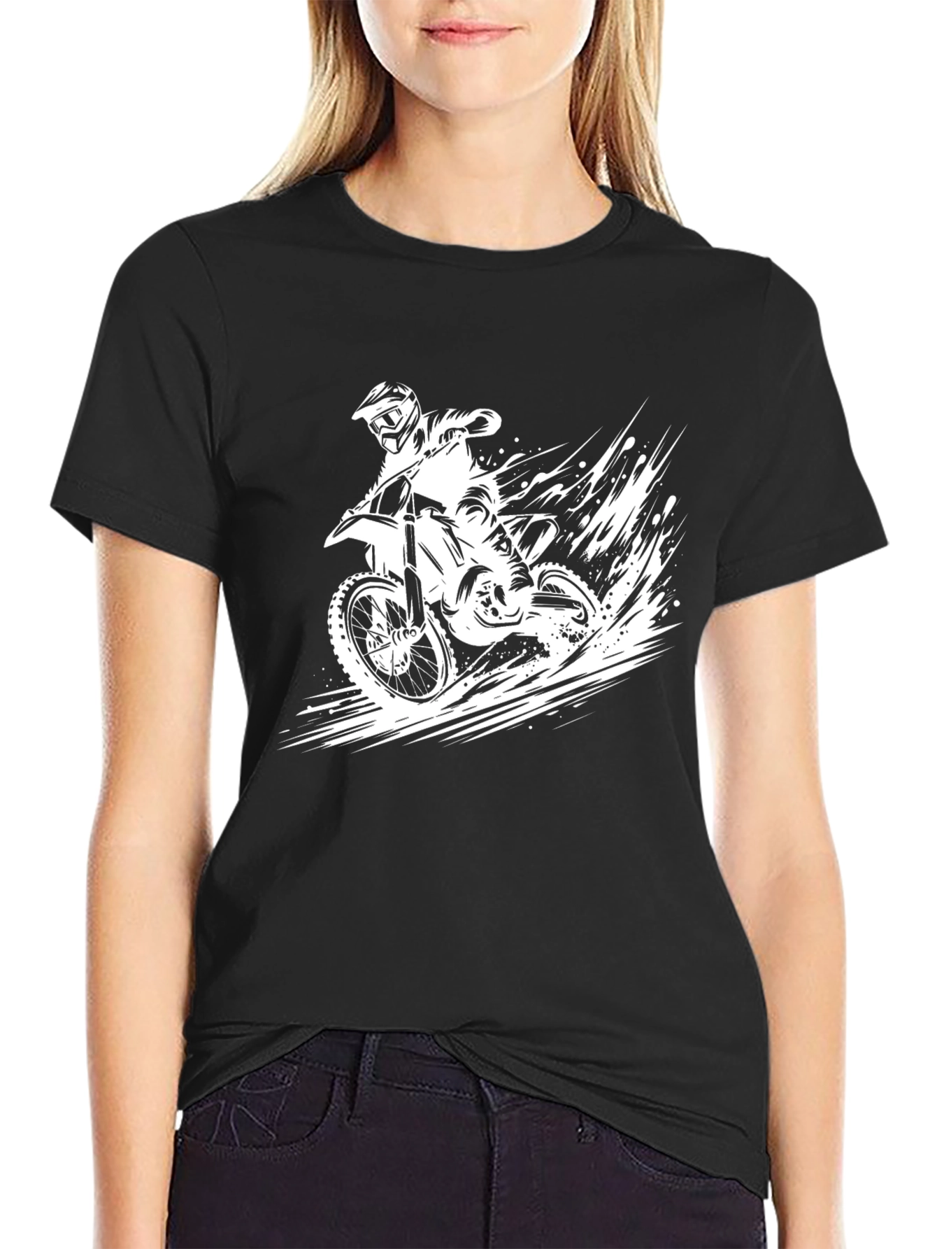 Motocross Rider Graphic Tee - Black