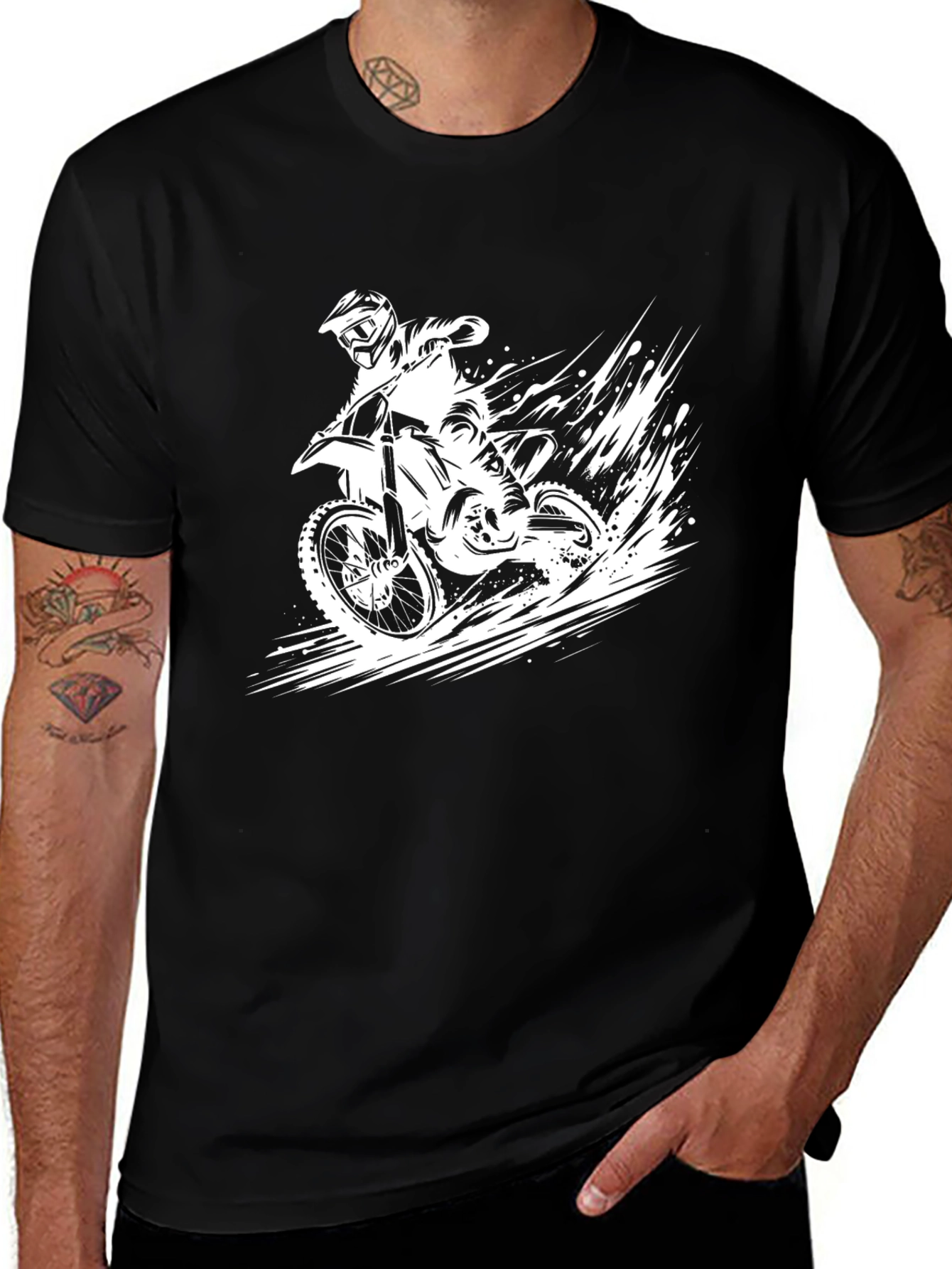 Motocross Rider Graphic Tee - Black
