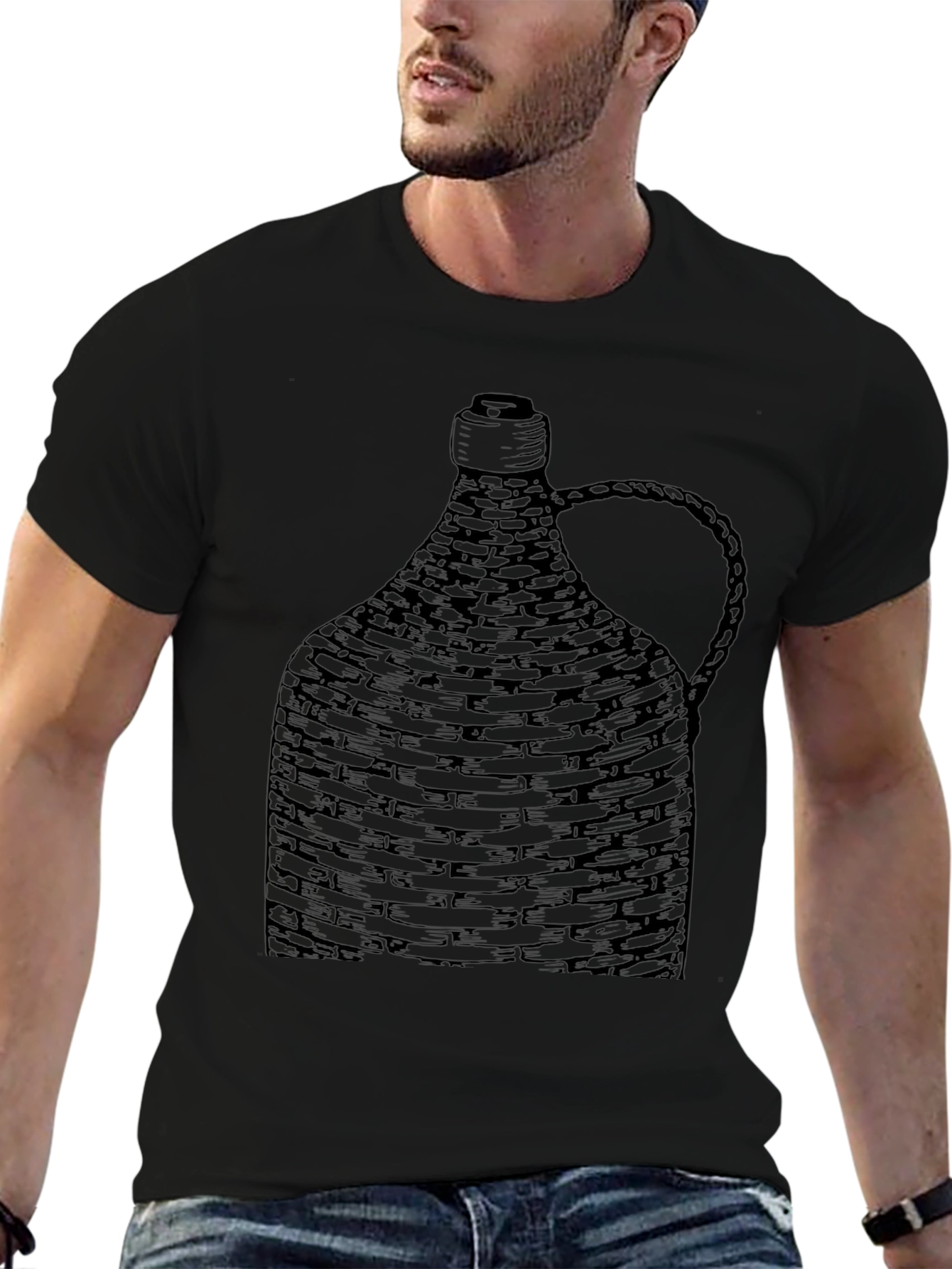 Woven Bottle Graphic Tee - Unique Design