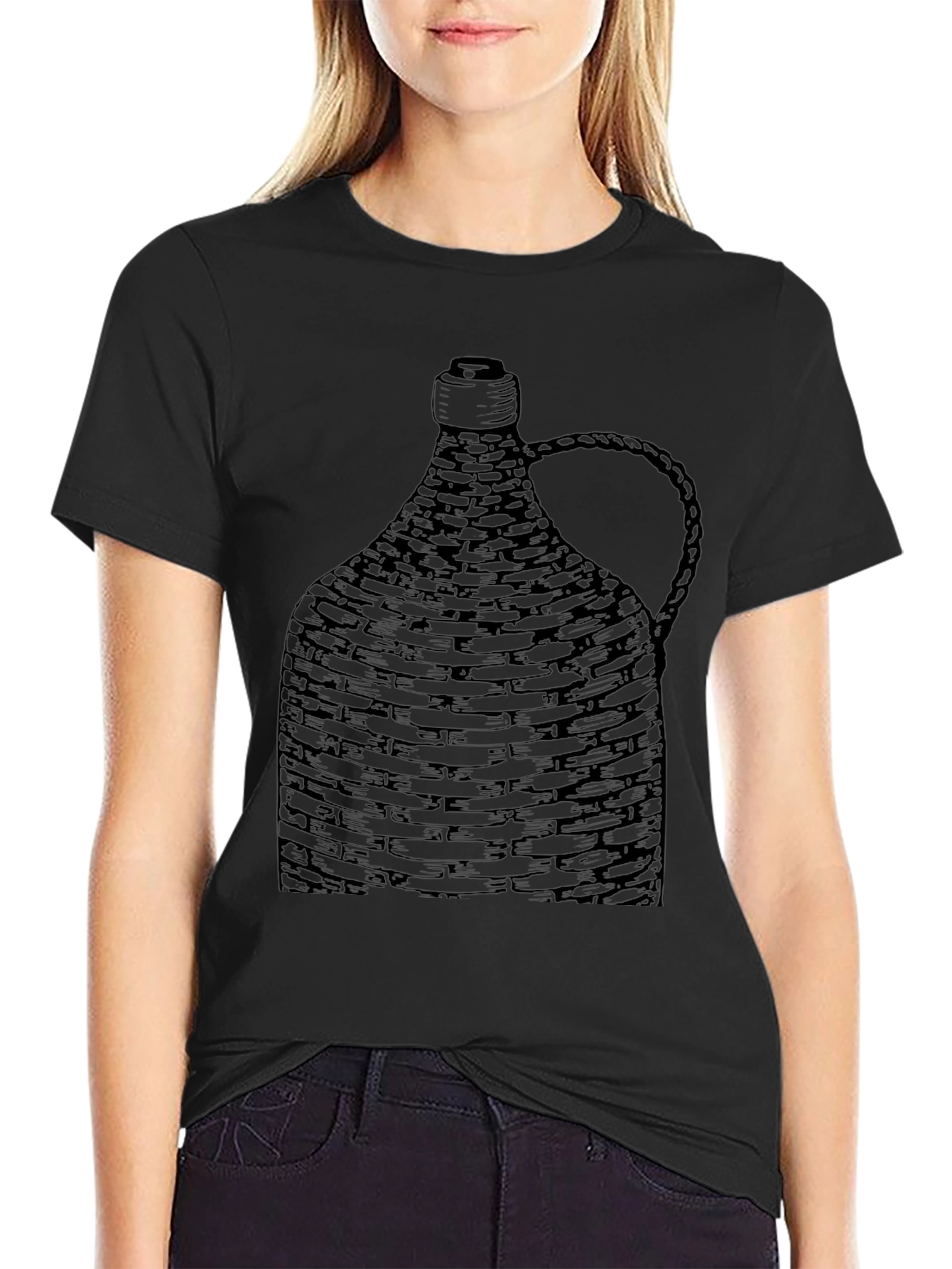 Woven Bottle Graphic Tee - Unique Design
