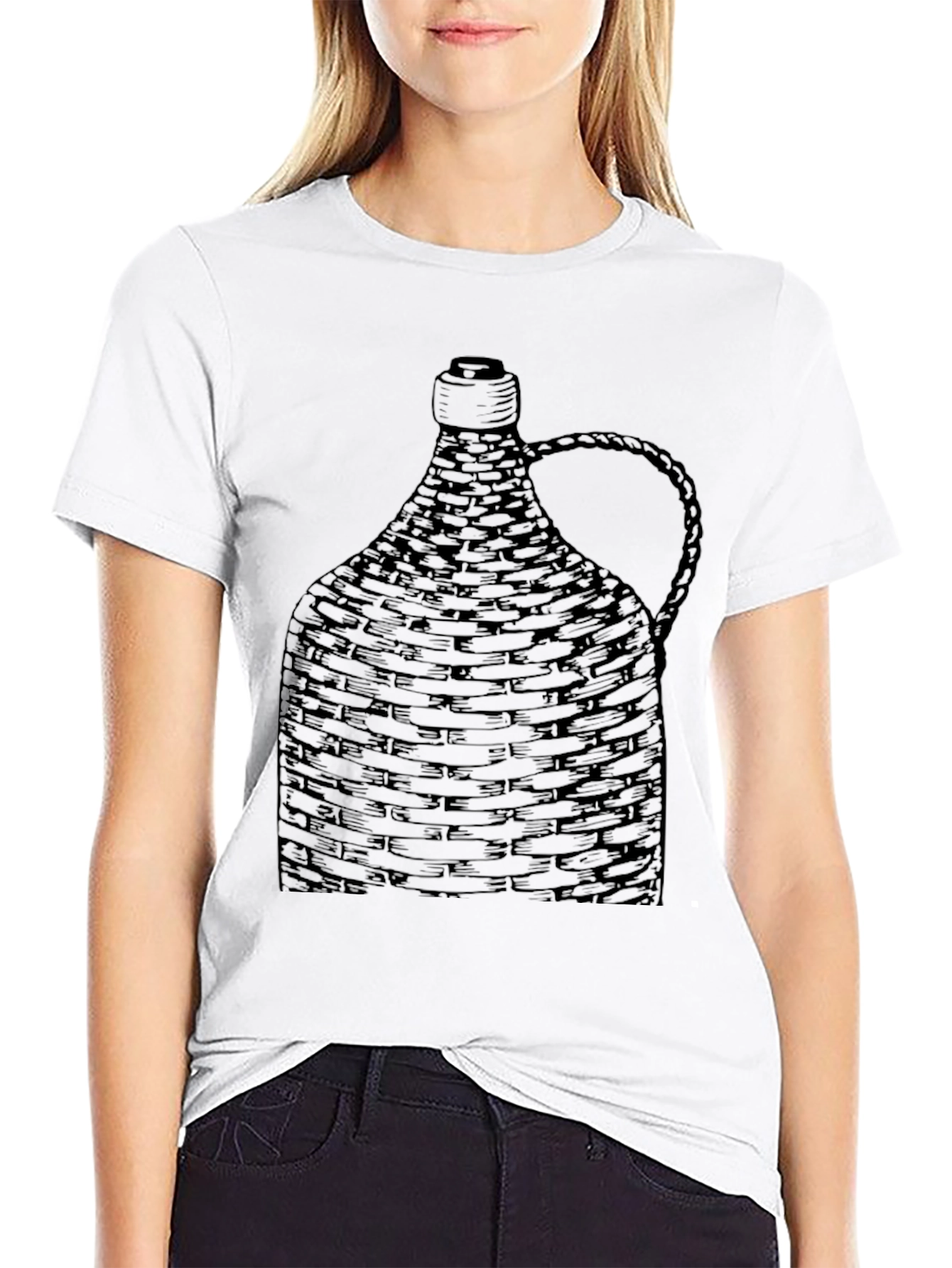 Woven Bottle Graphic Tee - Unique Design