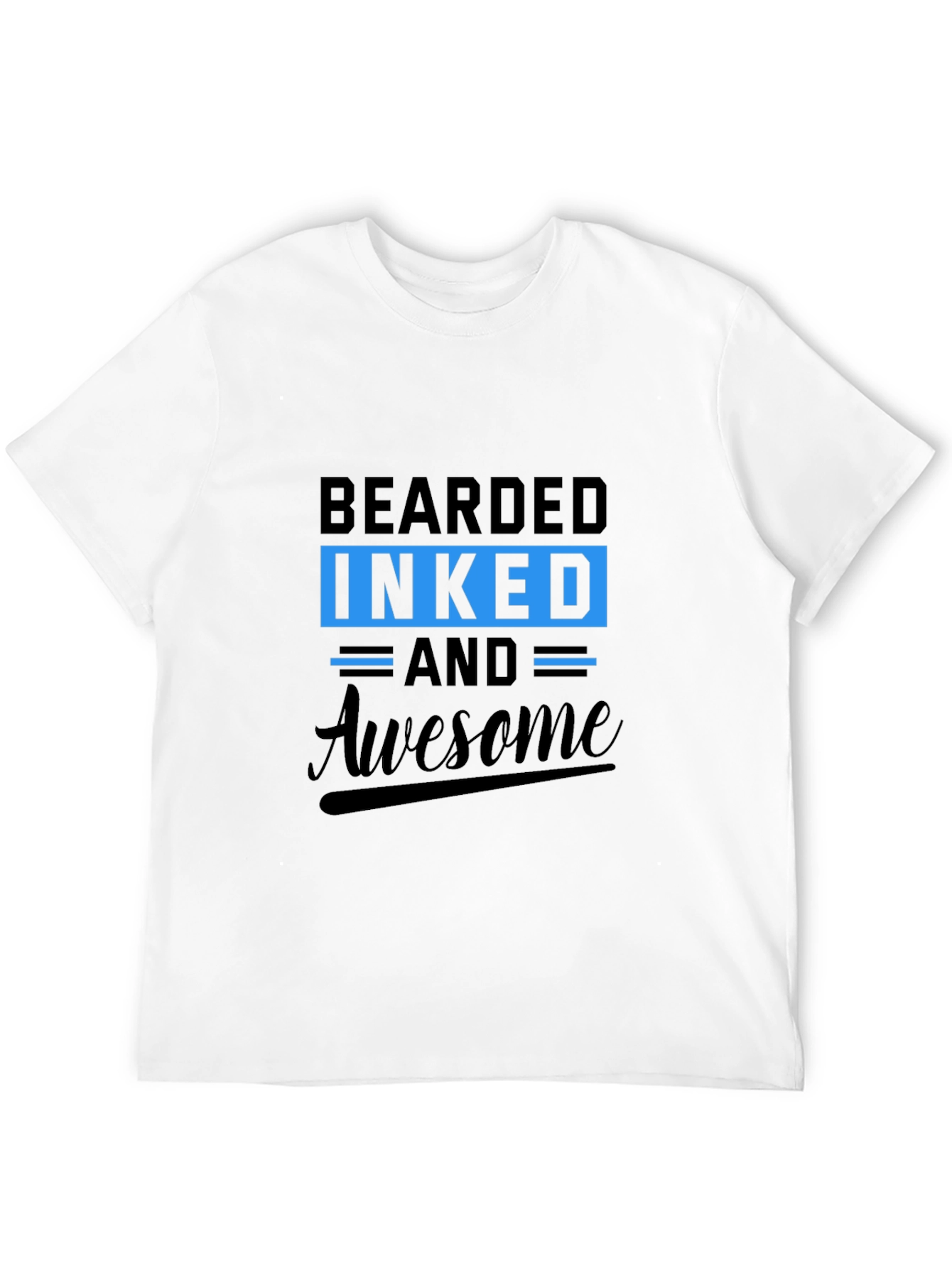 Bearded Inked Awesome Graphic Tee - Mens Black T-Shirt