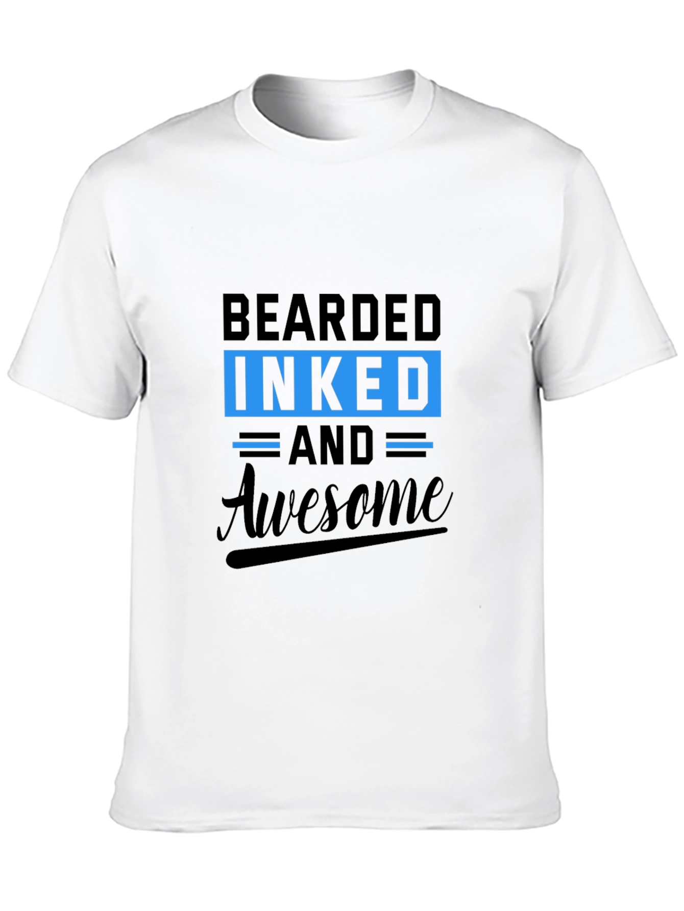 Bearded Inked Awesome Graphic Tee - Mens Black T-Shirt