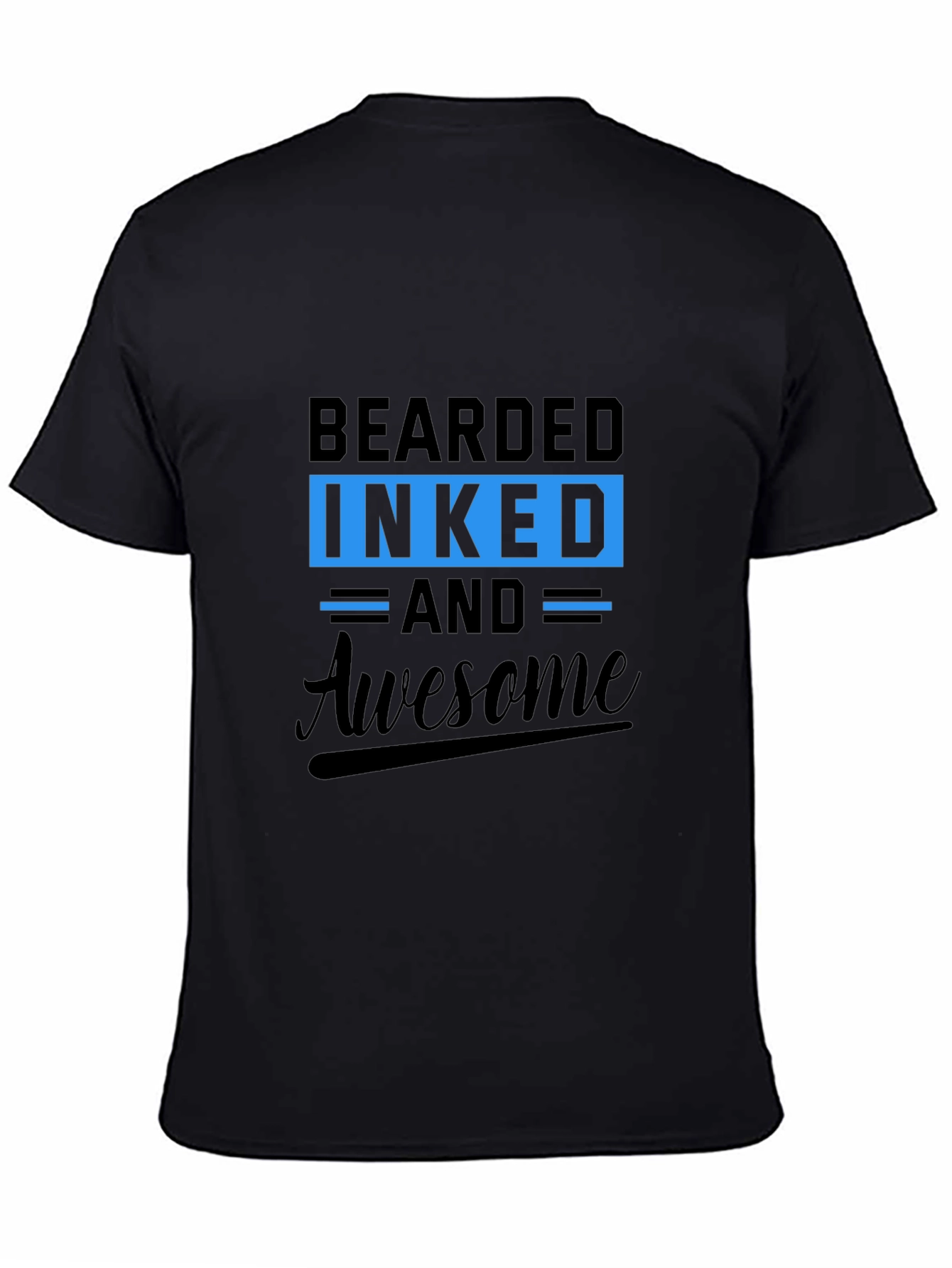 Bearded Inked Awesome Graphic Tee - Mens Black T-Shirt