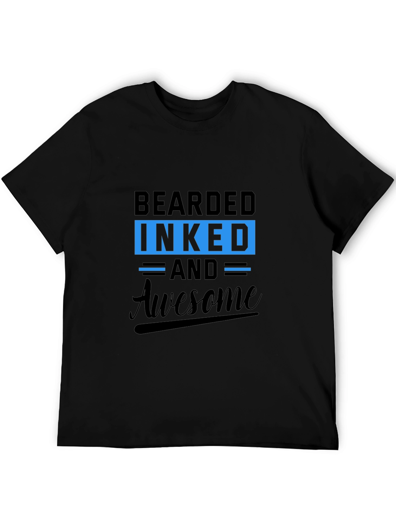 Bearded Inked Awesome Graphic Tee - Mens Black T-Shirt