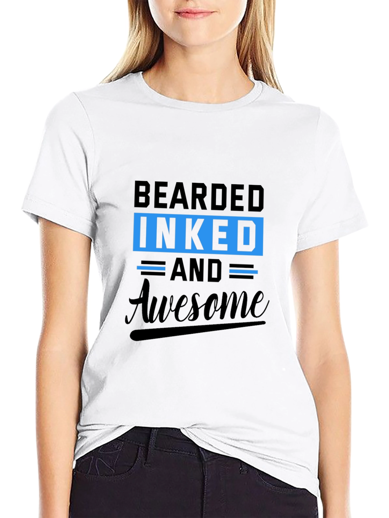 Bearded Inked Awesome Graphic Tee - Mens Black T-Shirt