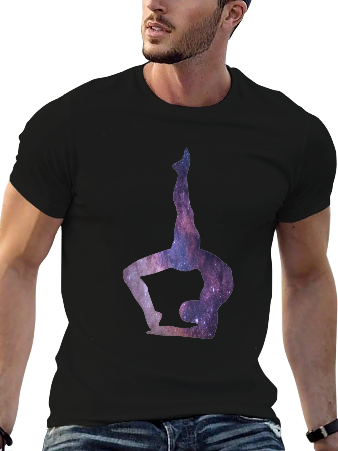 Cosmic Yoga Pose Graphic Tee