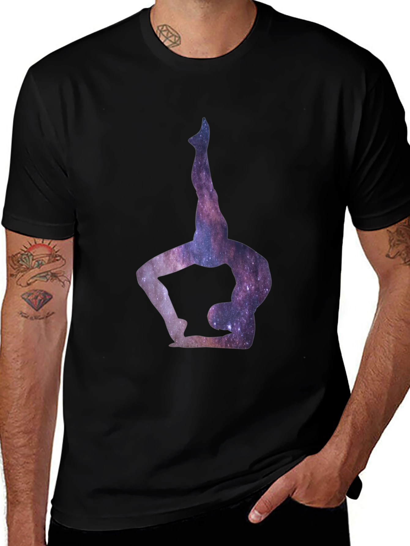 Cosmic Yoga Pose Graphic Tee