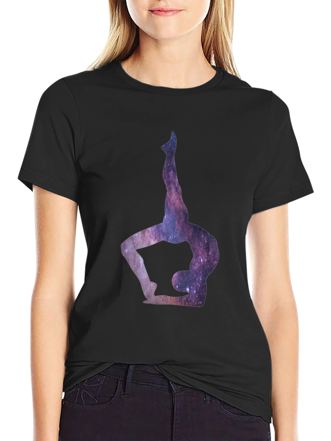 Cosmic Yoga Pose Graphic Tee