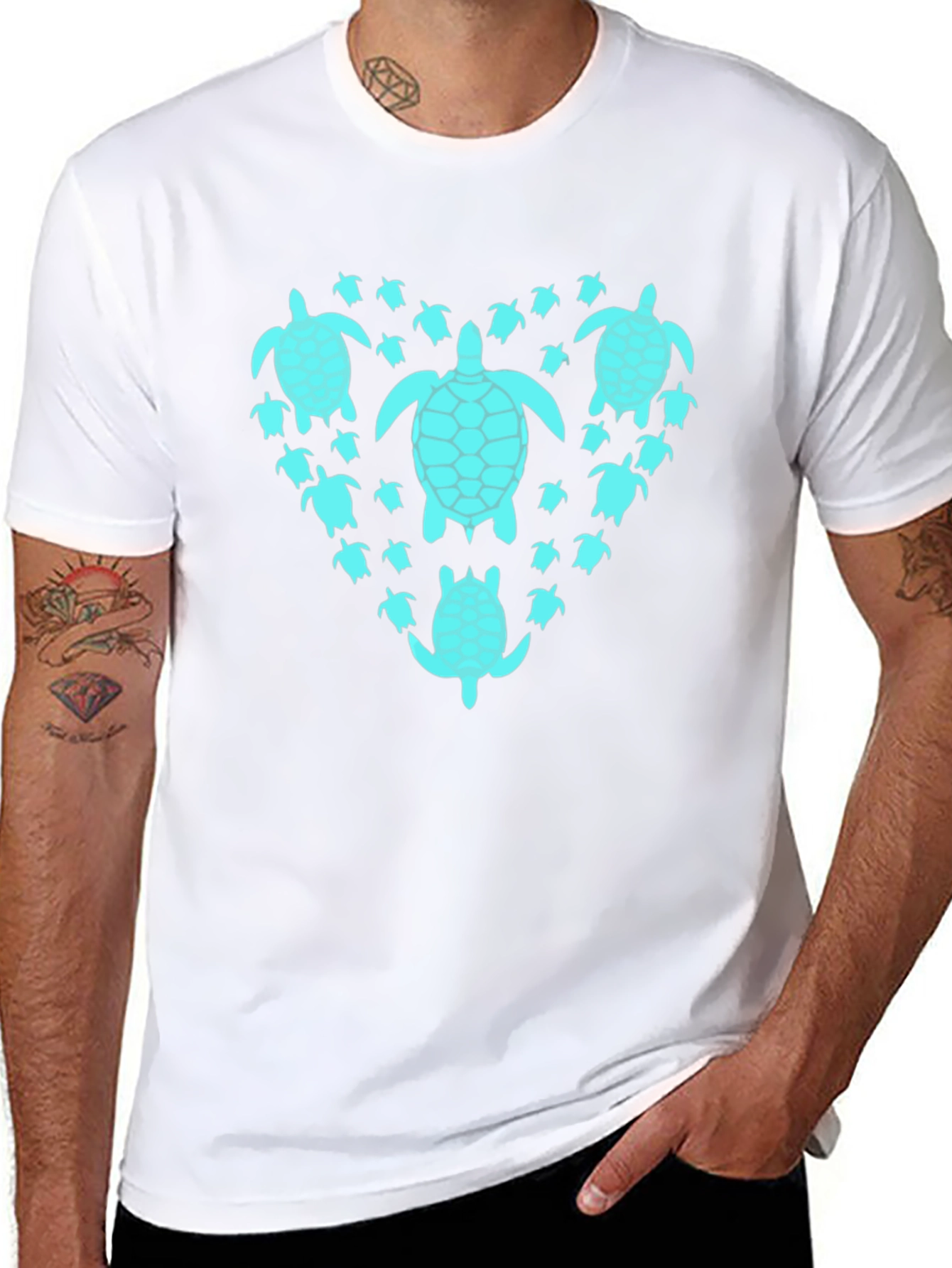 Turtle Heart T-Shirt - Black Graphic Tee