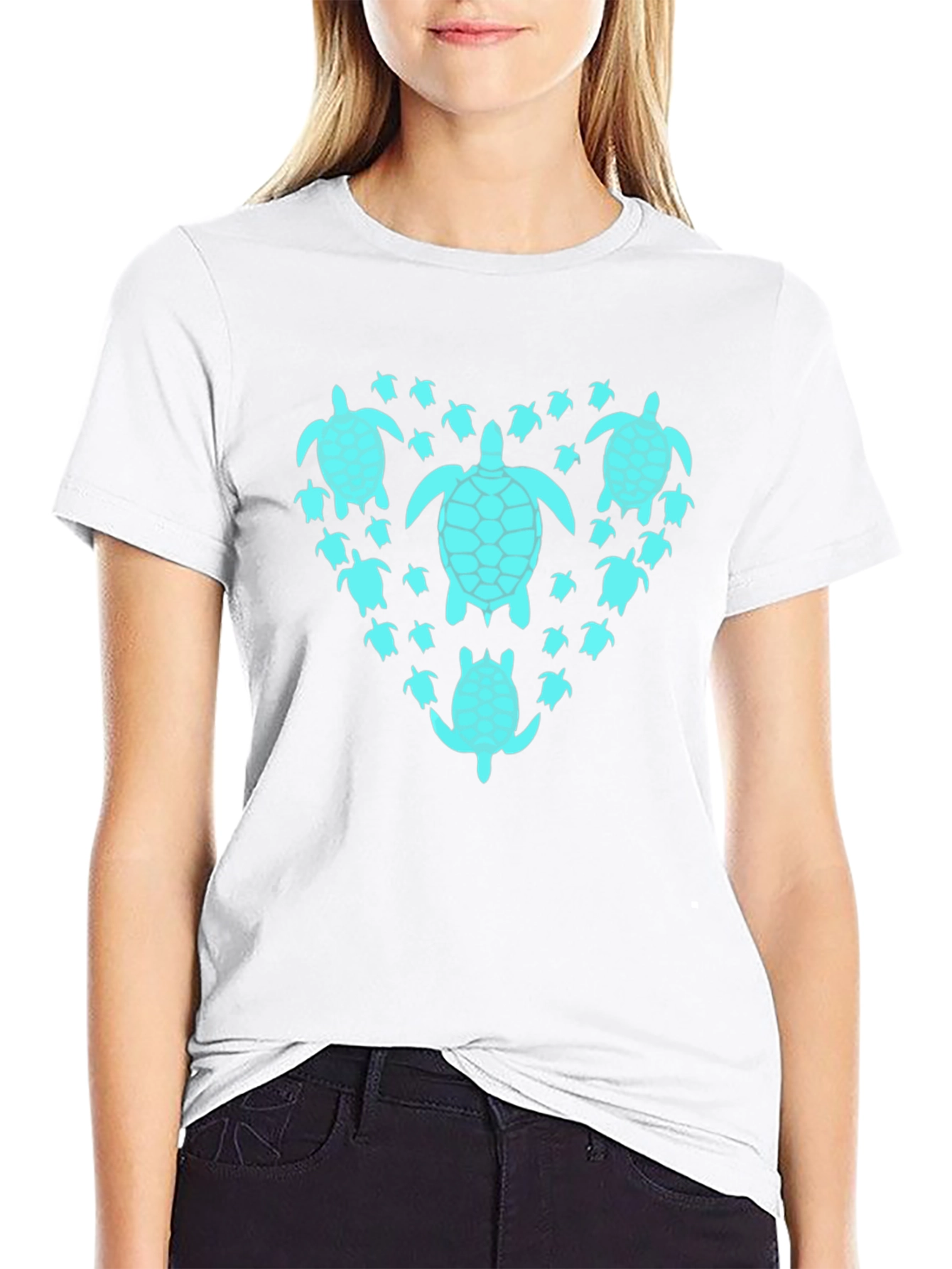 Turtle Heart T-Shirt - Black Graphic Tee
