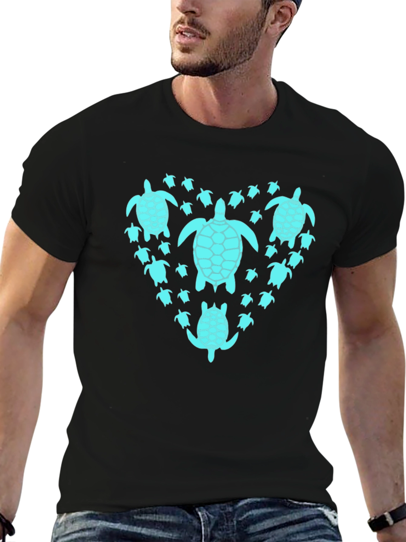Turtle Heart T-Shirt - Black Graphic Tee