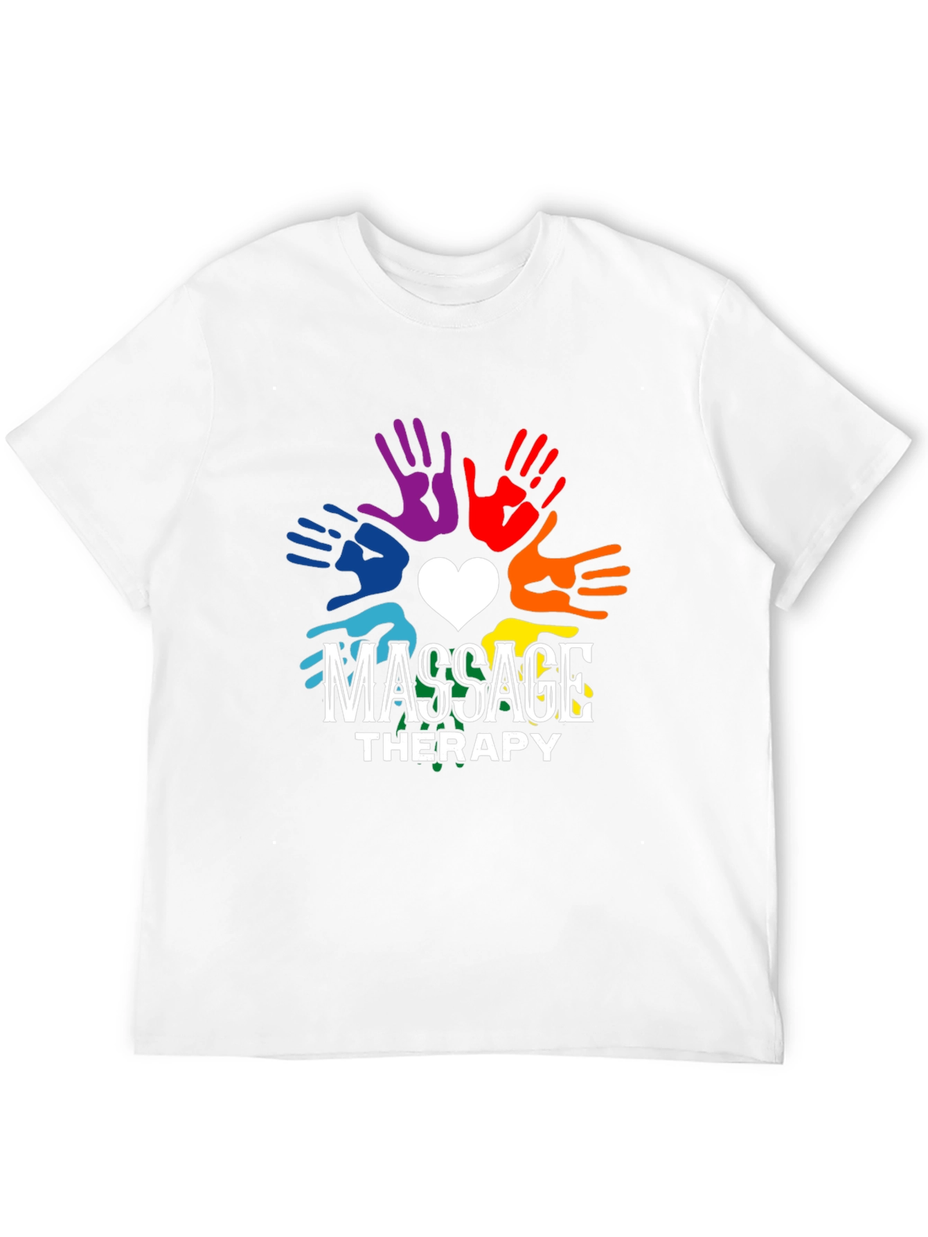 Massage Therapy Rainbow Hands Graphic T-Shirt