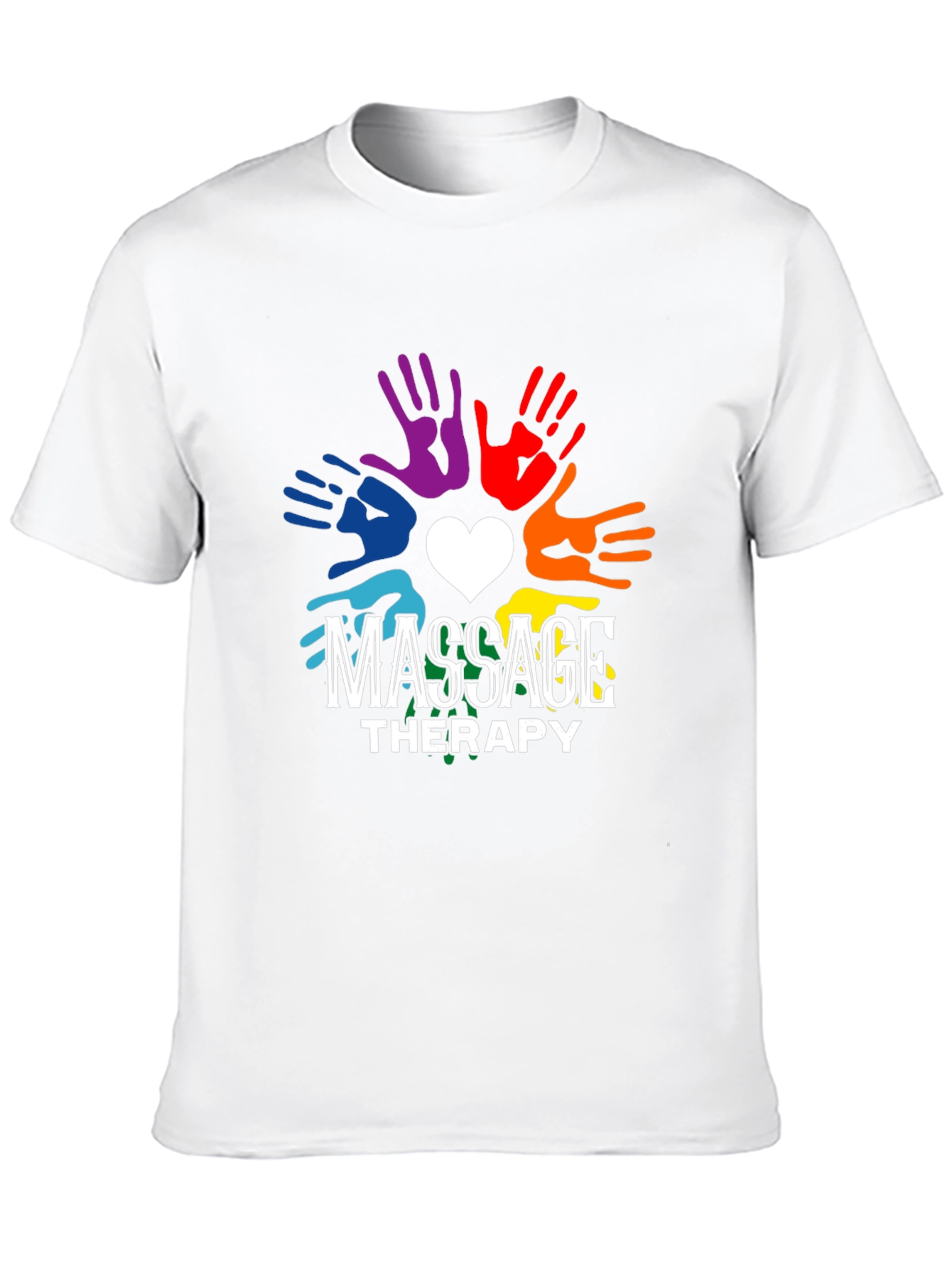 Massage Therapy Rainbow Hands Graphic T-Shirt