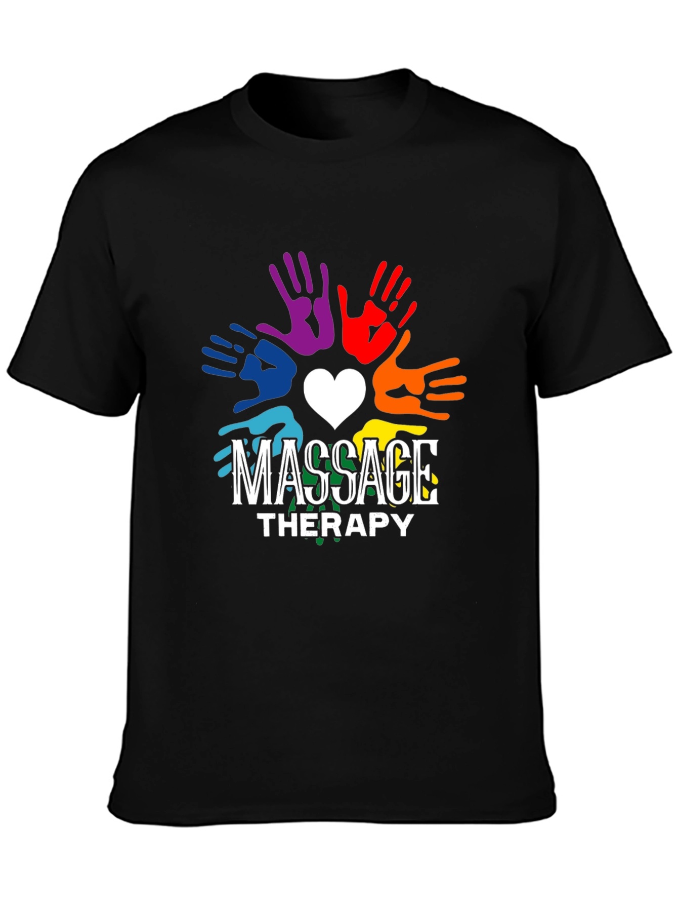 Massage Therapy Rainbow Hands Graphic T-Shirt