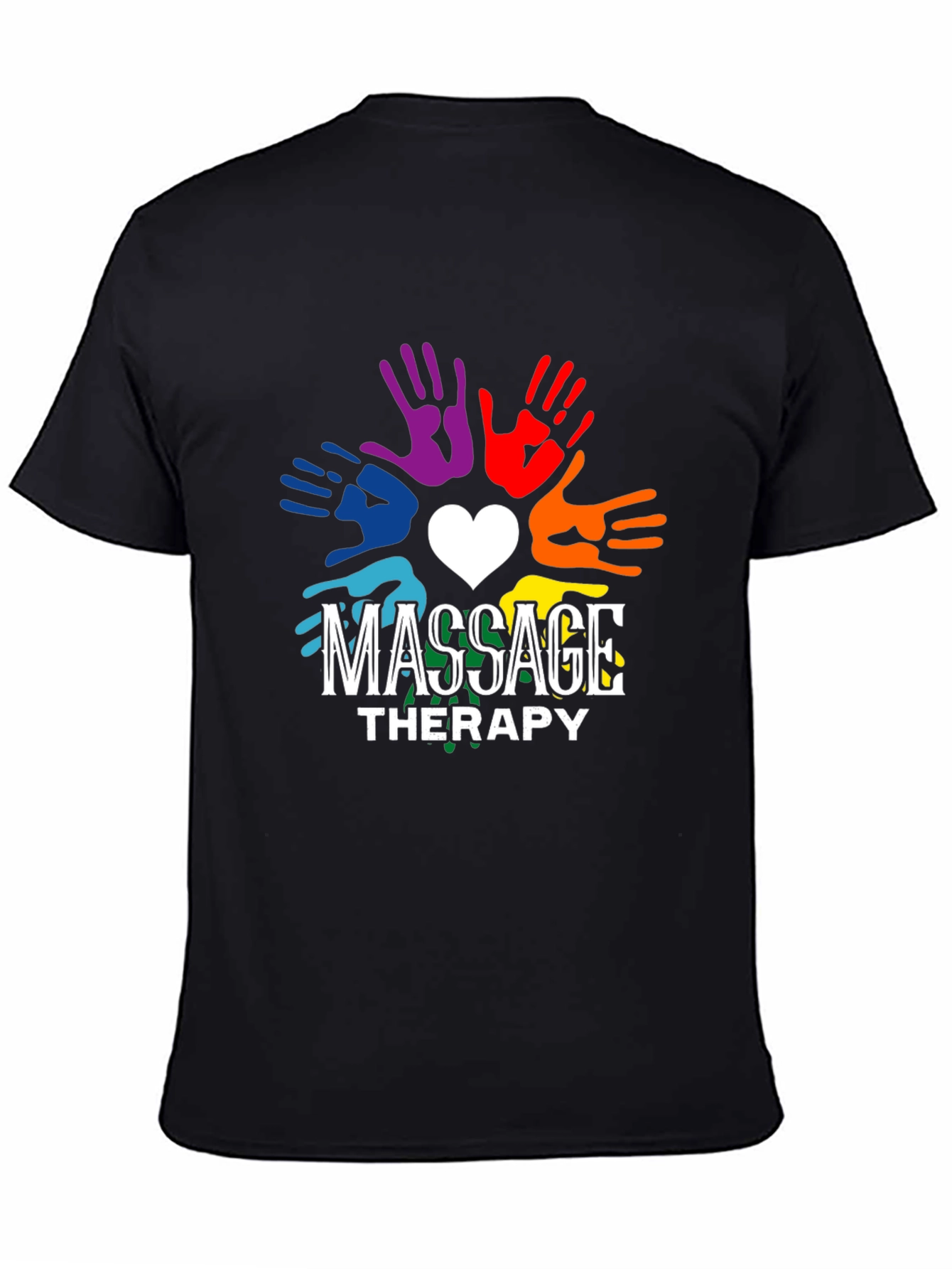 Massage Therapy Rainbow Hands Graphic T-Shirt