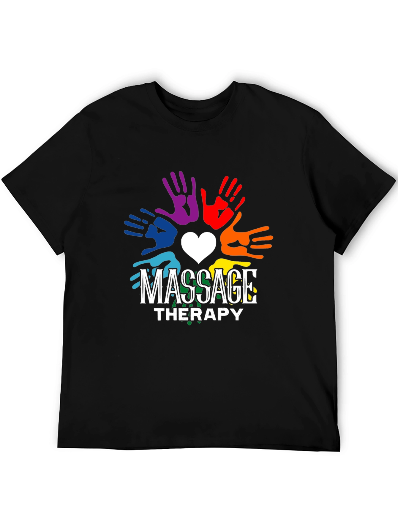 Massage Therapy Rainbow Hands Graphic T-Shirt