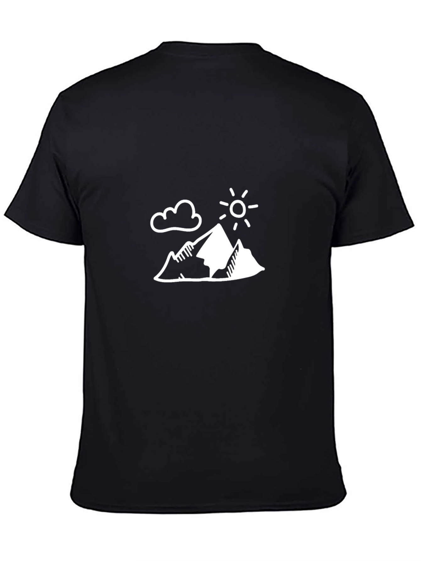 Mountain Scene Graphic Tee - Black Casual Shirt