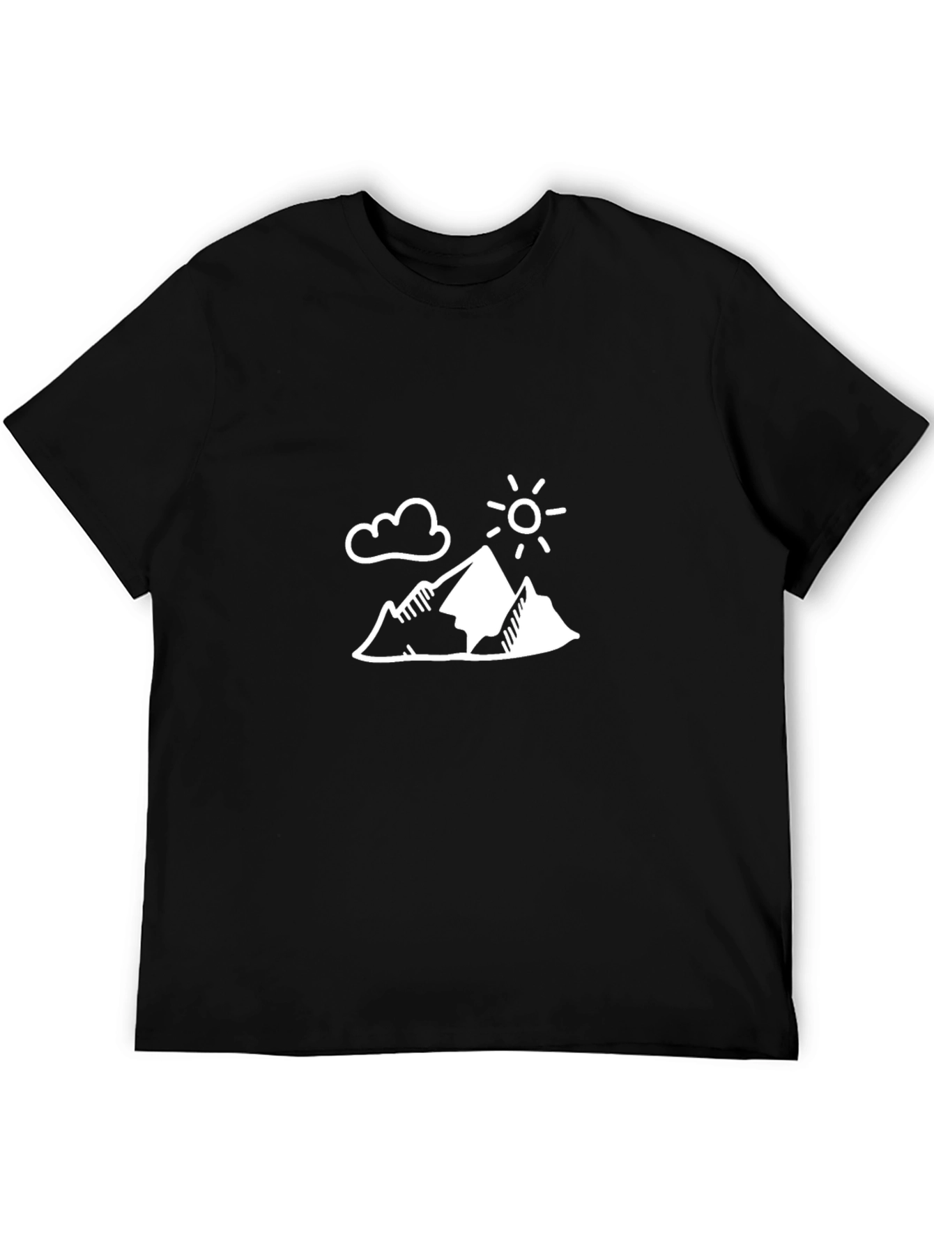Mountain Scene Graphic Tee - Black Casual Shirt