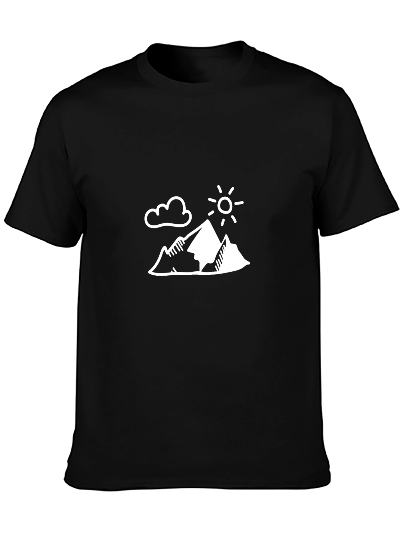 Mountain Scene Graphic Tee - Black Casual Shirt