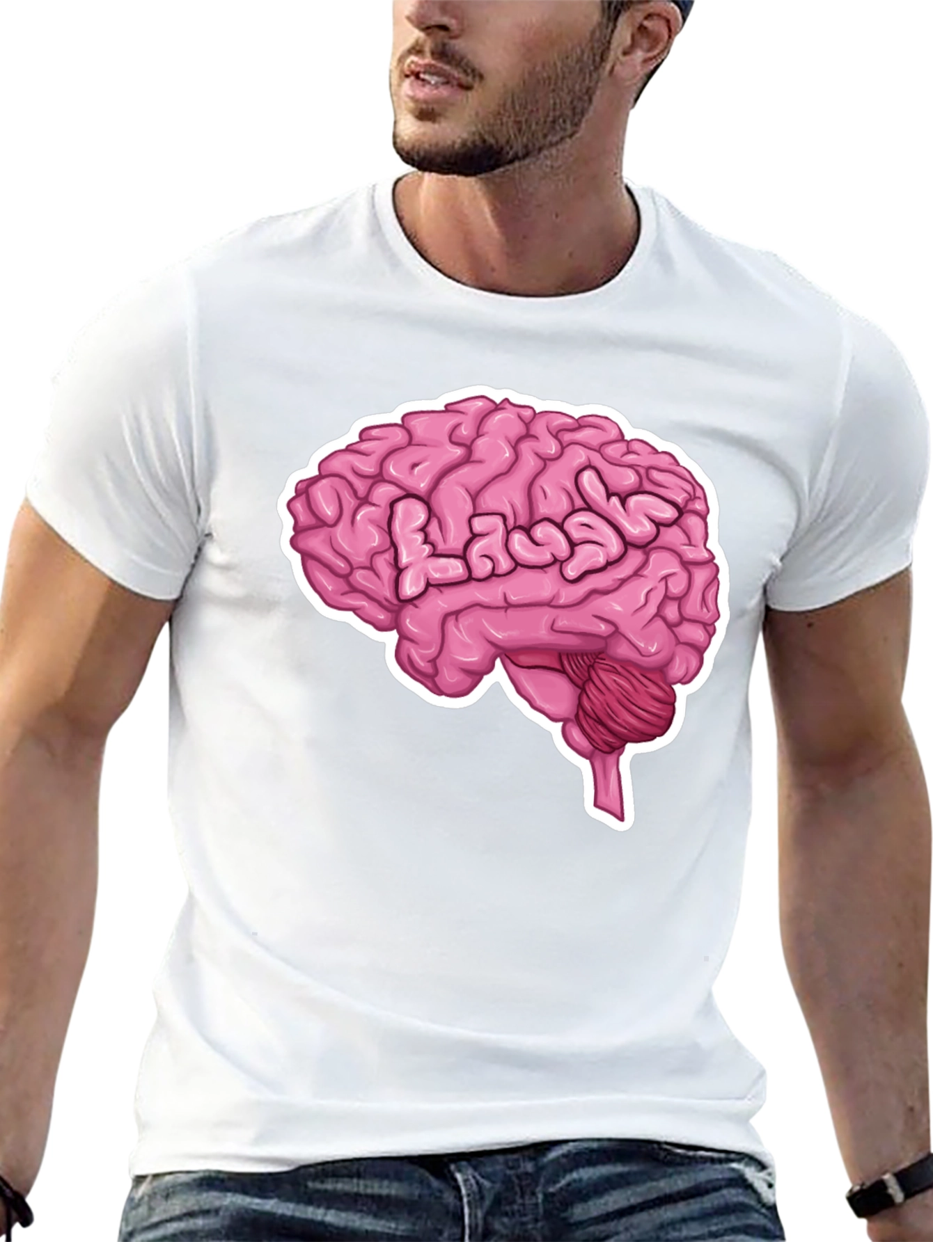 Brain Graphic Tee - Black Cotton T-Shirt