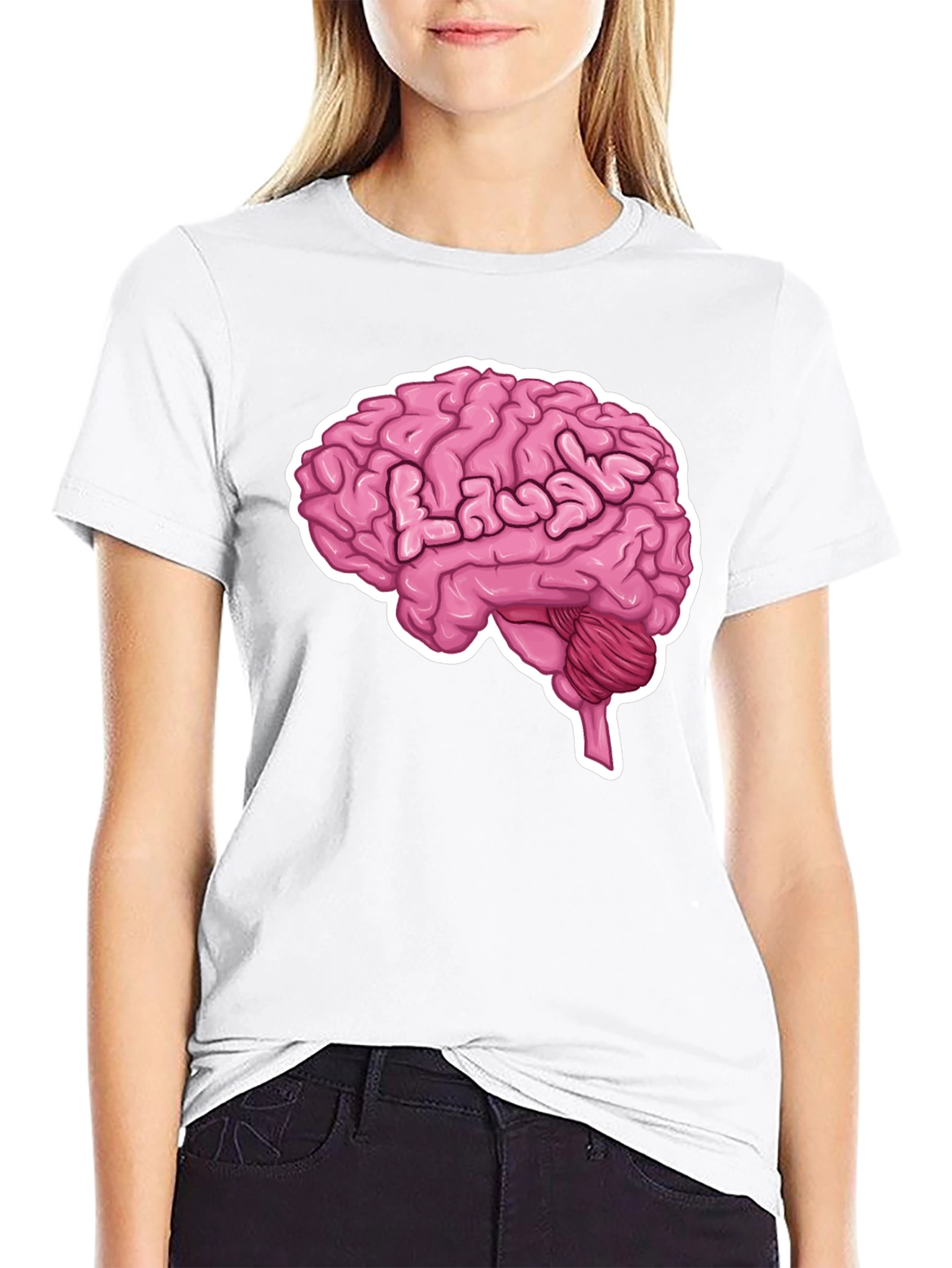 Brain Graphic Tee - Black Cotton T-Shirt