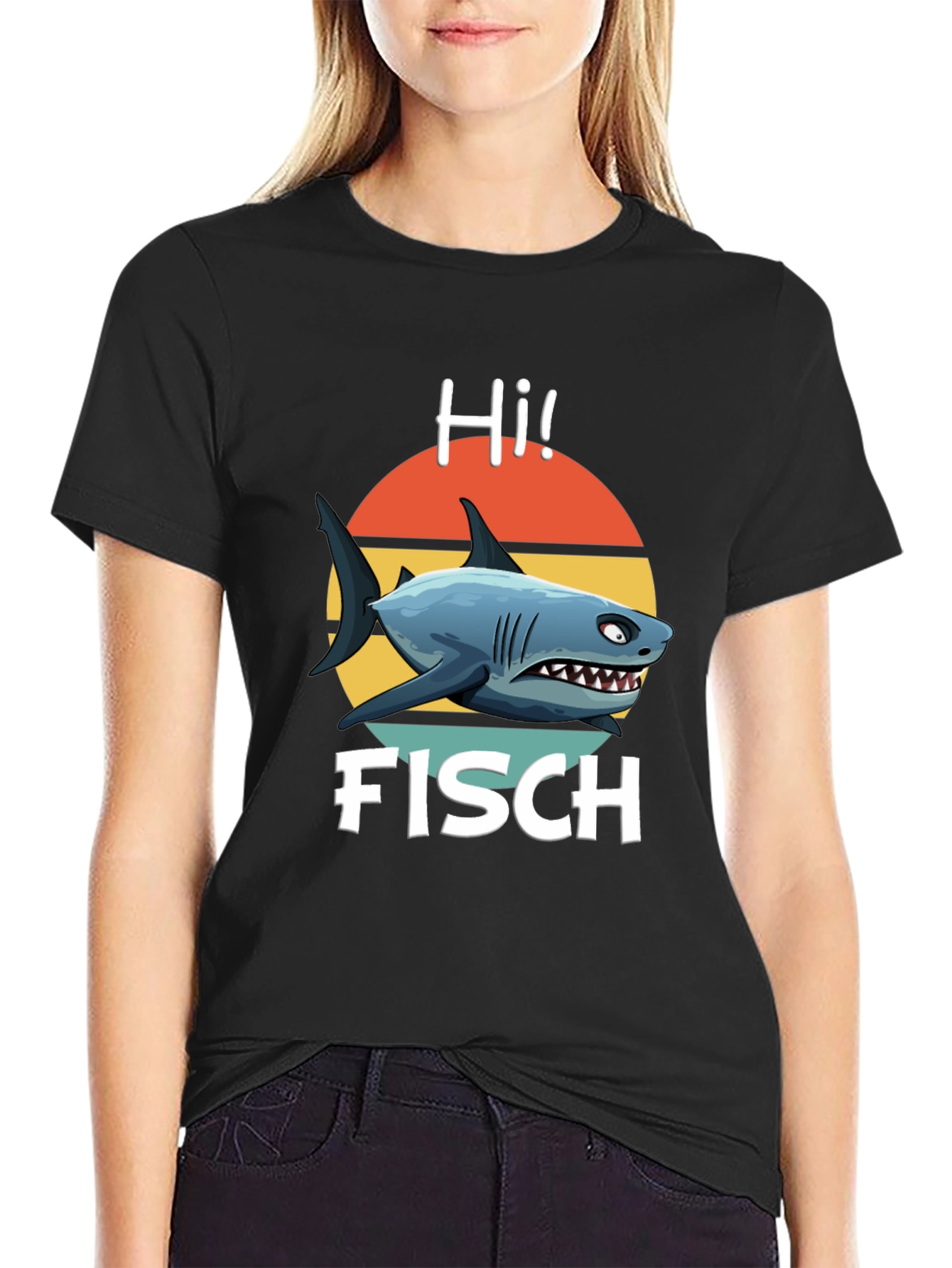 Hi Fisch Shark Graphic T-Shirt - Retro Style!