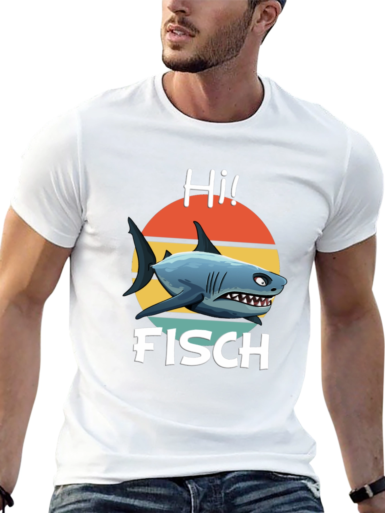 Hi Fisch Shark Graphic T-Shirt - Retro Style!