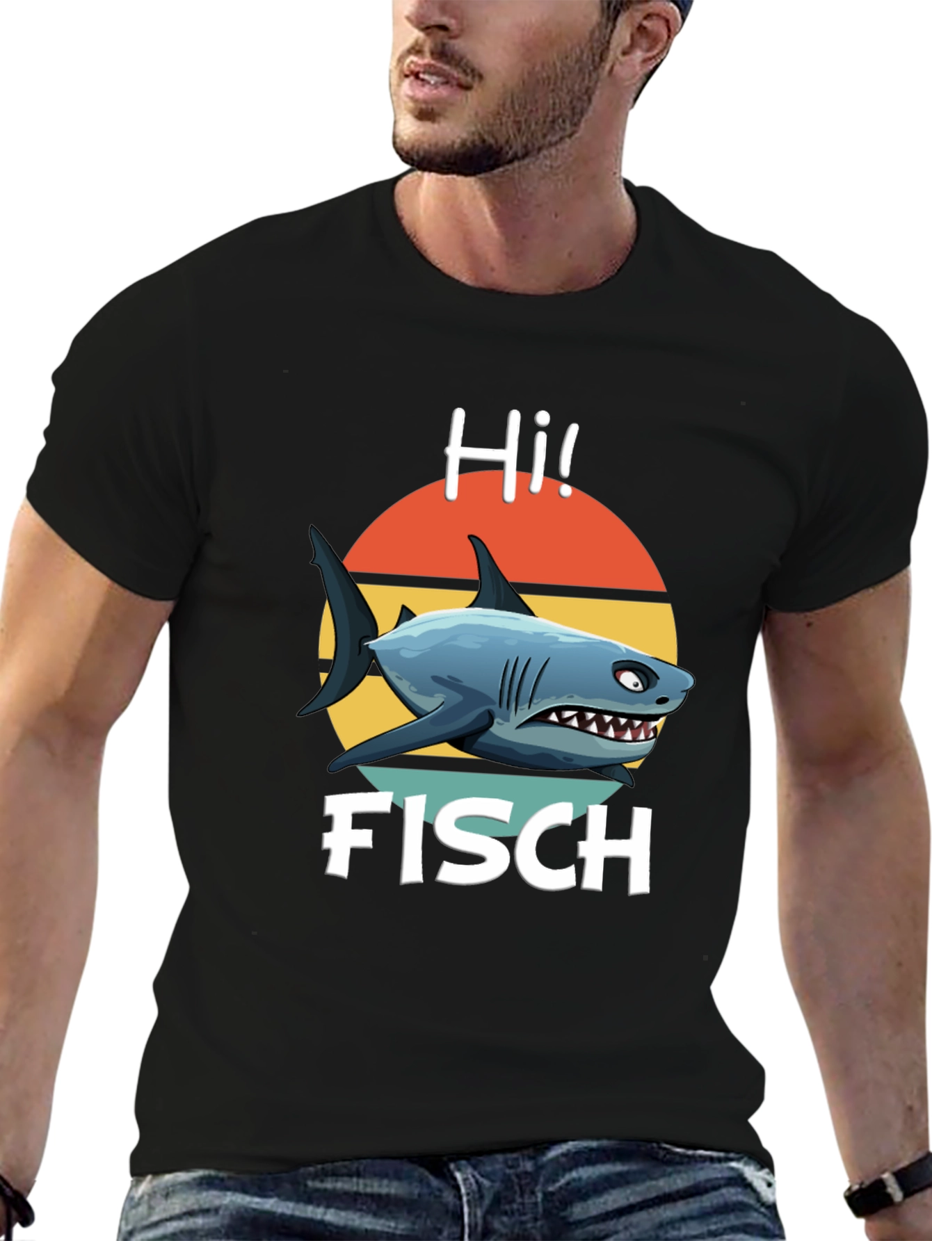 Hi Fisch Shark Graphic T-Shirt - Retro Style!