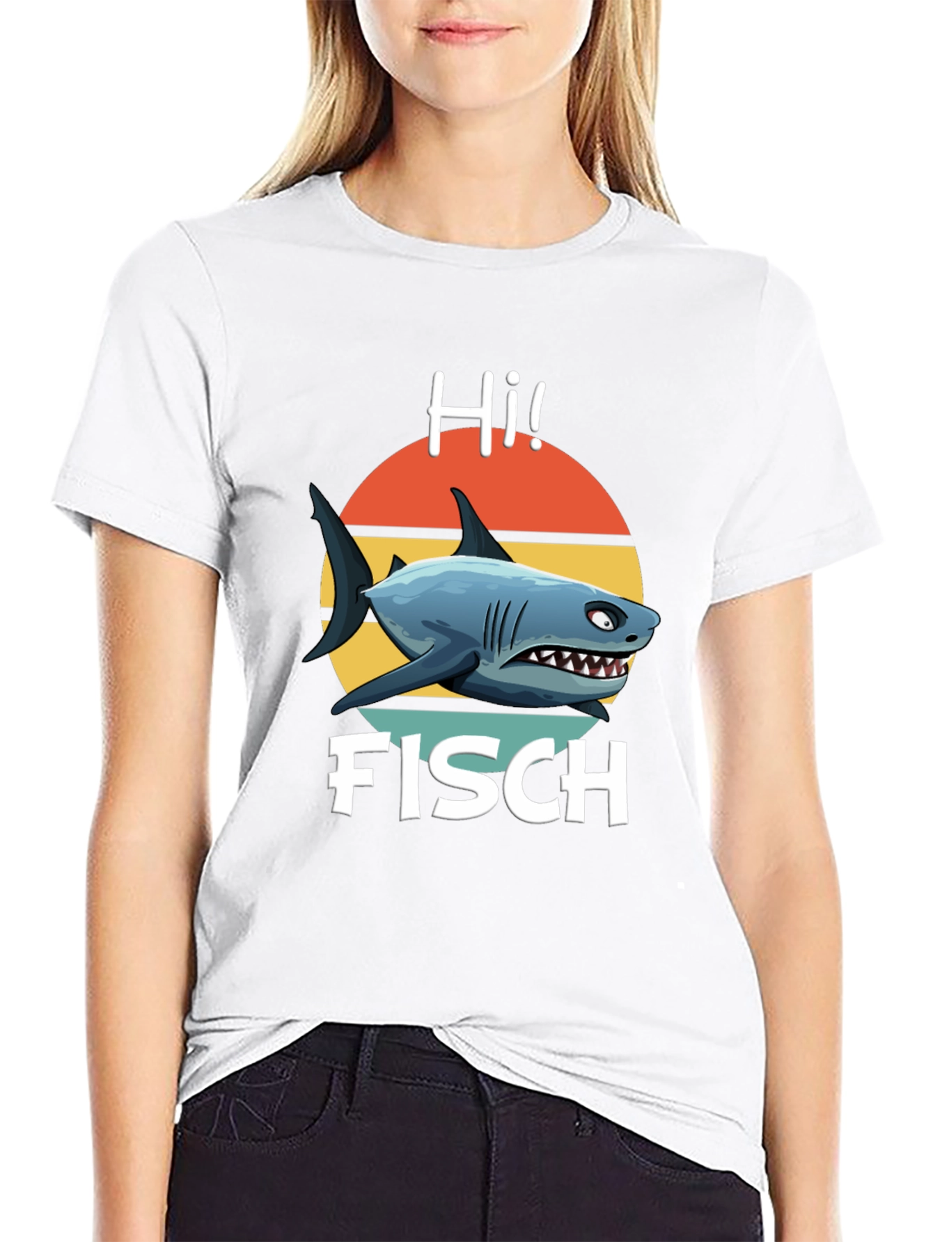 Hi Fisch Shark Graphic T-Shirt - Retro Style!