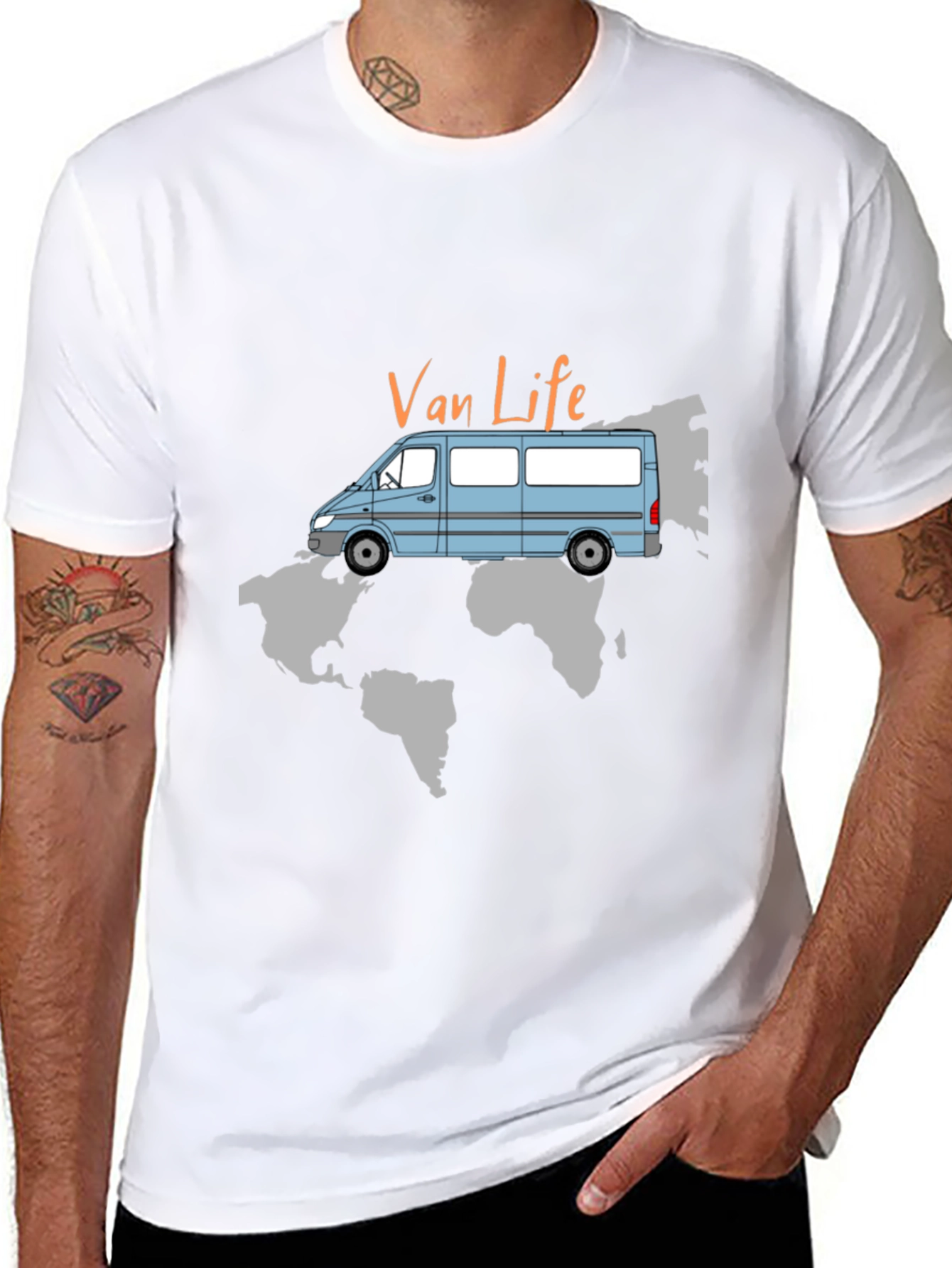 Van Life World Map T-Shirt
