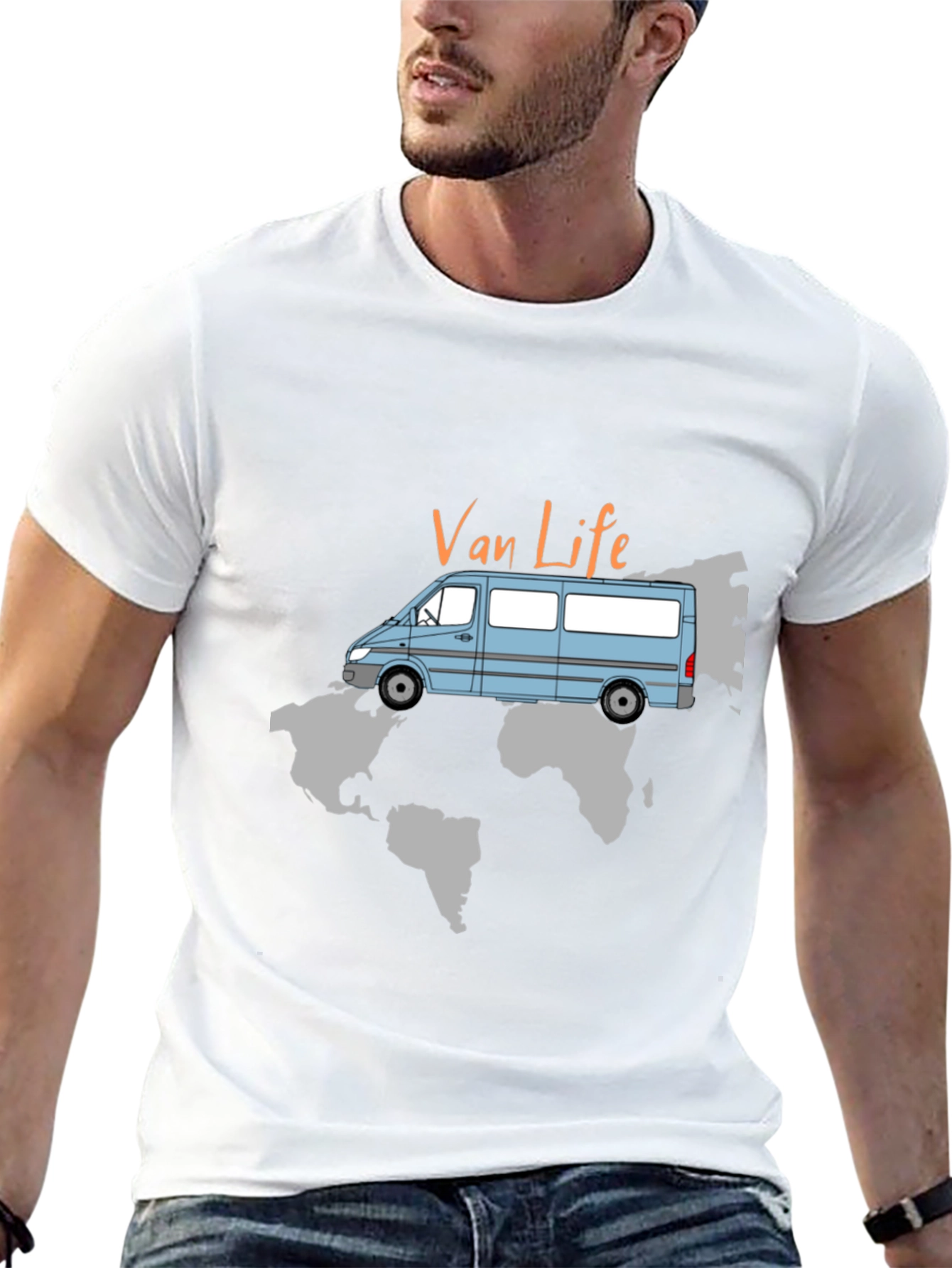 Van Life World Map T-Shirt