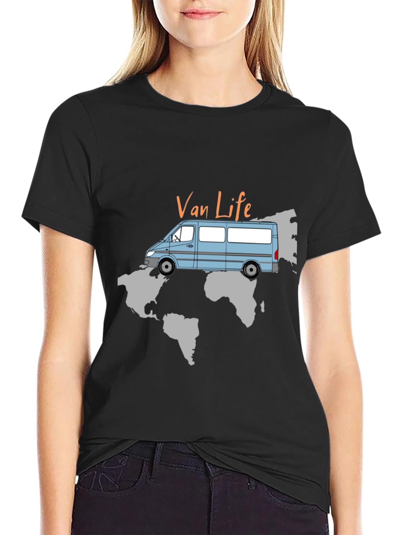 Van Life World Map T-Shirt