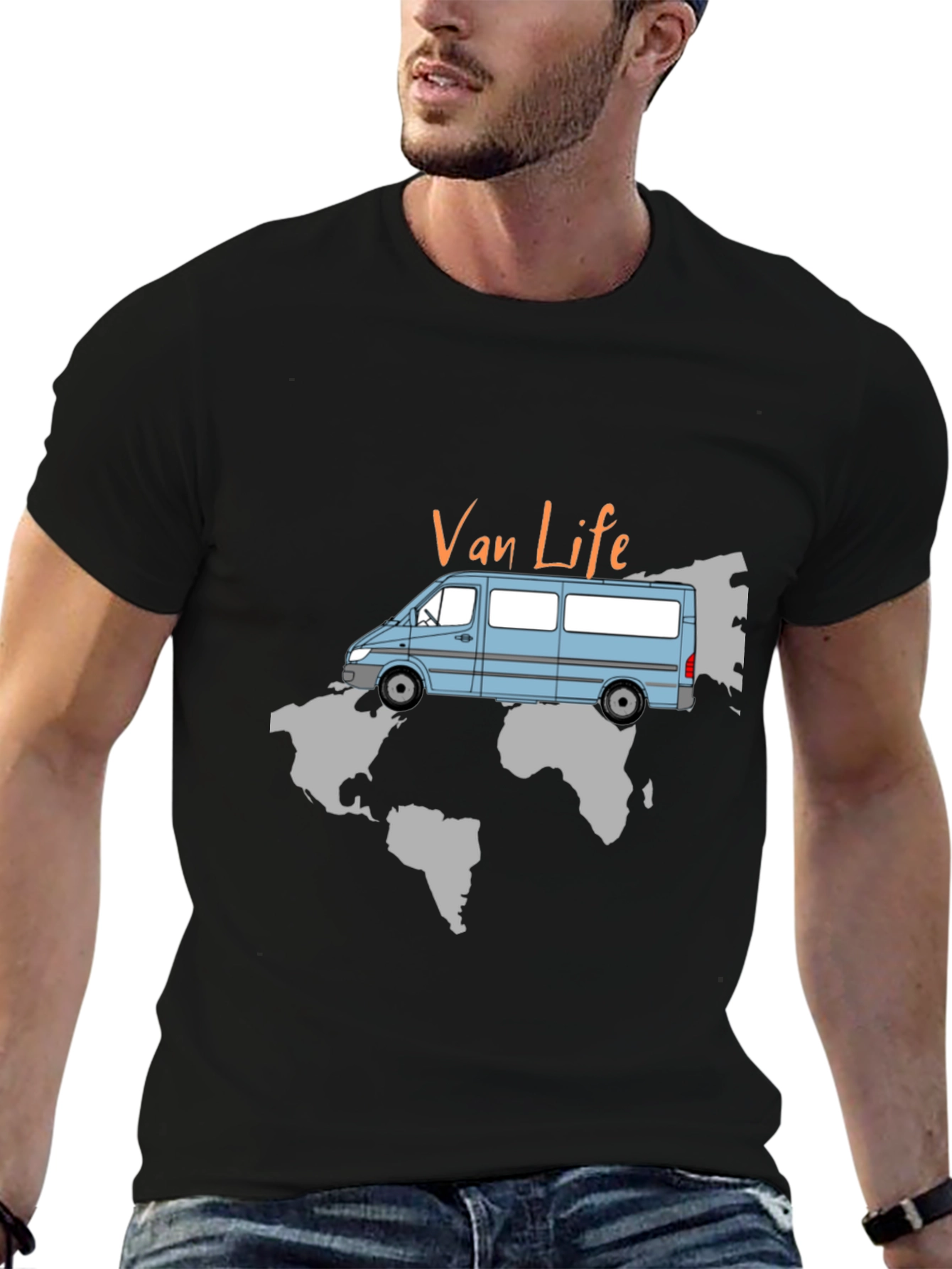 Van Life World Map T-Shirt
